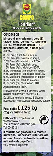 Concime "Hortilon" granulare rinverdente, miscela di microelementi evita la caduta delle foglie 25 gr