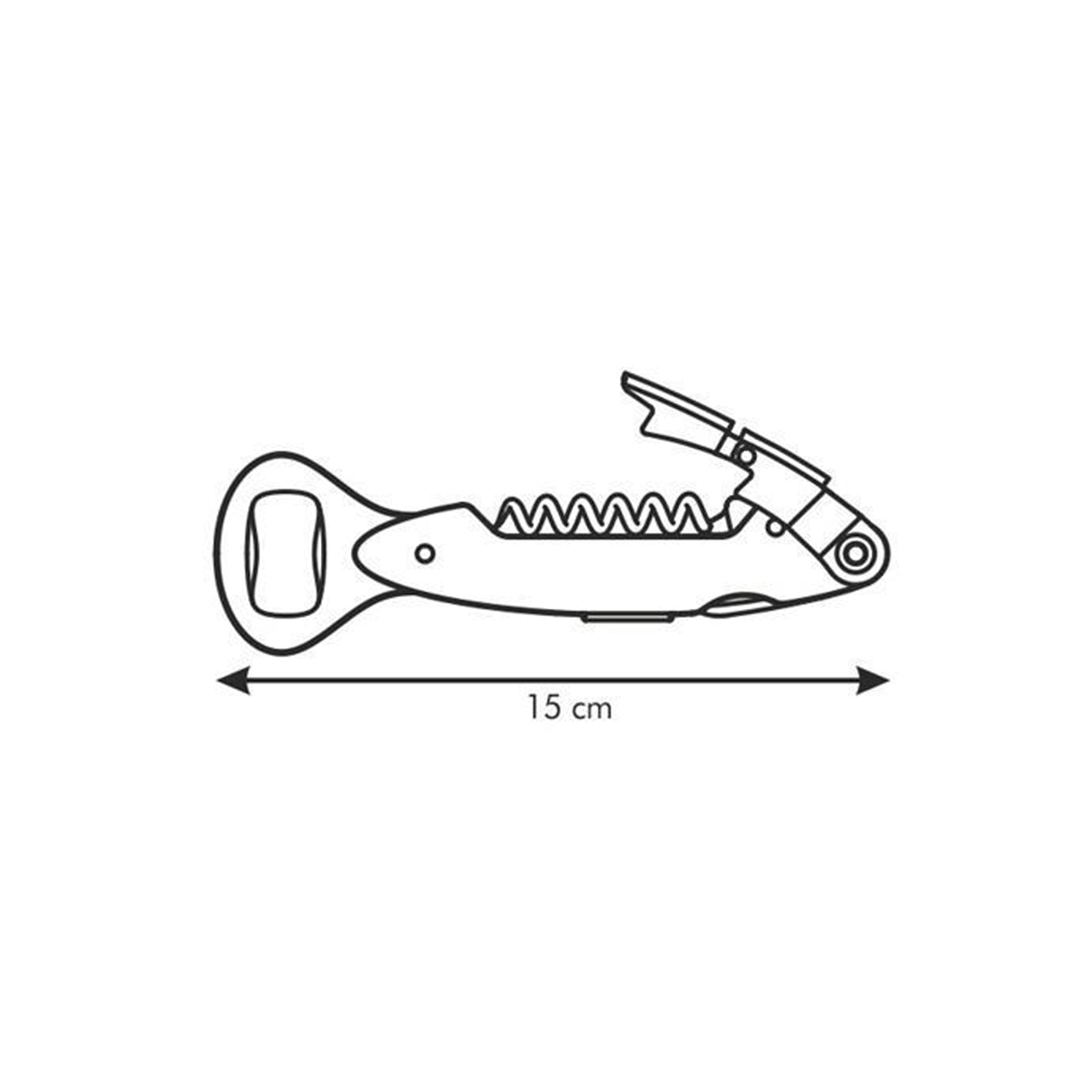 Apribottiglie multifunzionale a doppia leva in acciaio Inox linea "Presto" 15cm