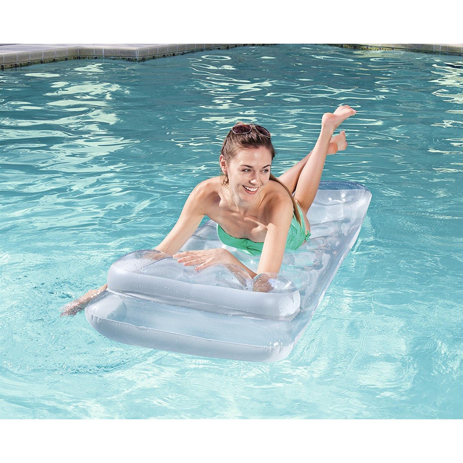 Materassino da mare gonfiabile singolo 1 posto con cuscino per piscina galleggiante