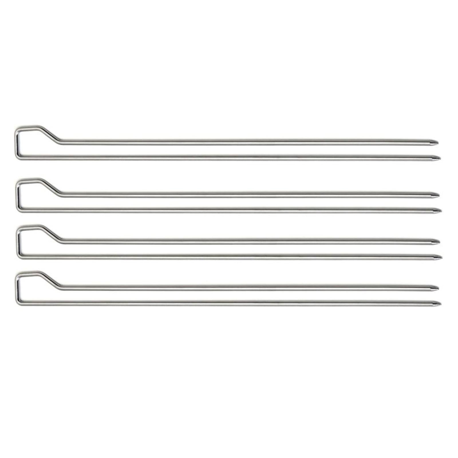 PZ 4 SPIEDI SPIEDINI SPIEDO BARBECUE BBQ GRIGLIA ACCIAIO INOX 29 CM ARROSTO FORNELLO ACCESSORI