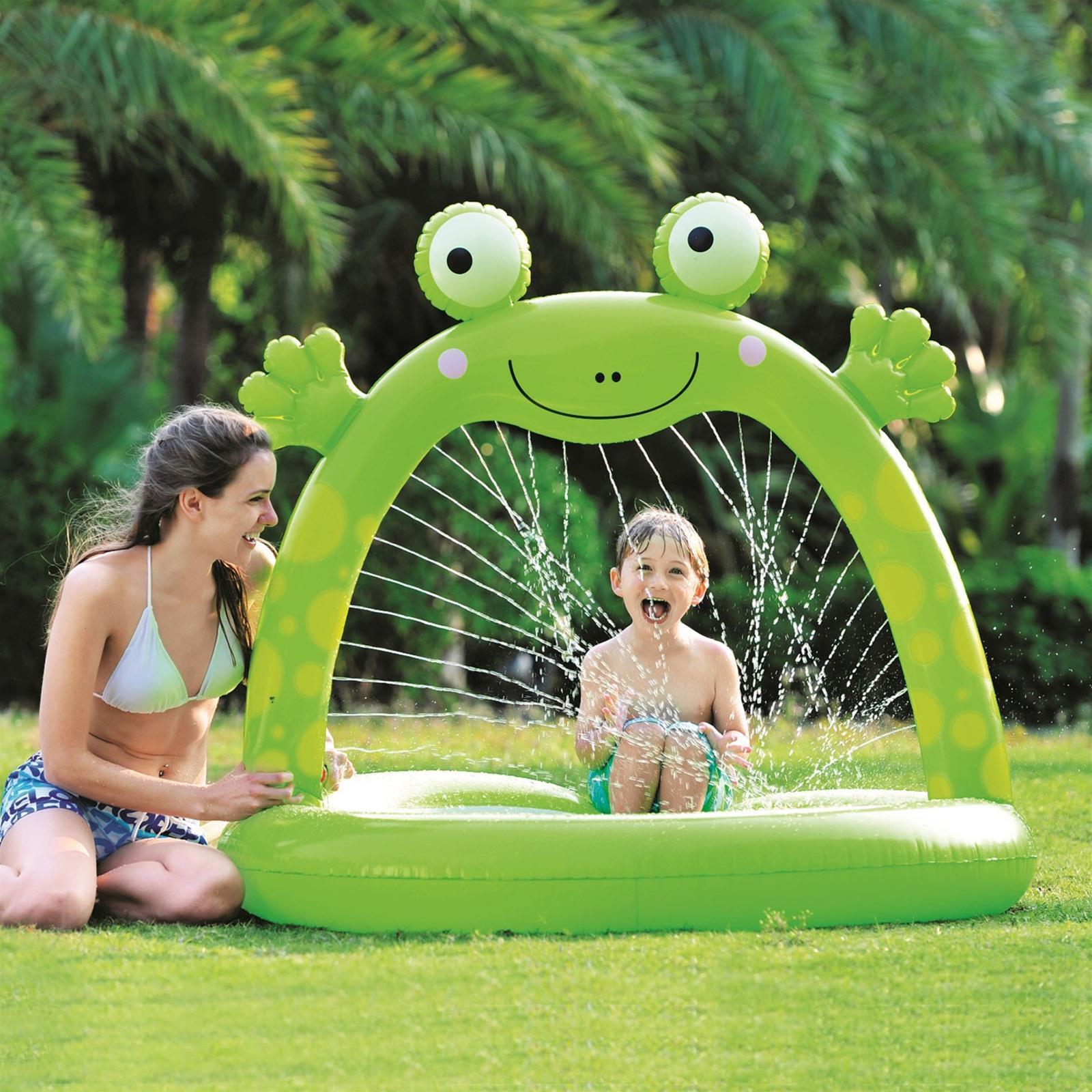 PISCINA PISCINE TONDA 130 CM BALCONE SPIAGGIA SPRUZZI GONFIABILE GIARDINO BAMBINO BIMBO