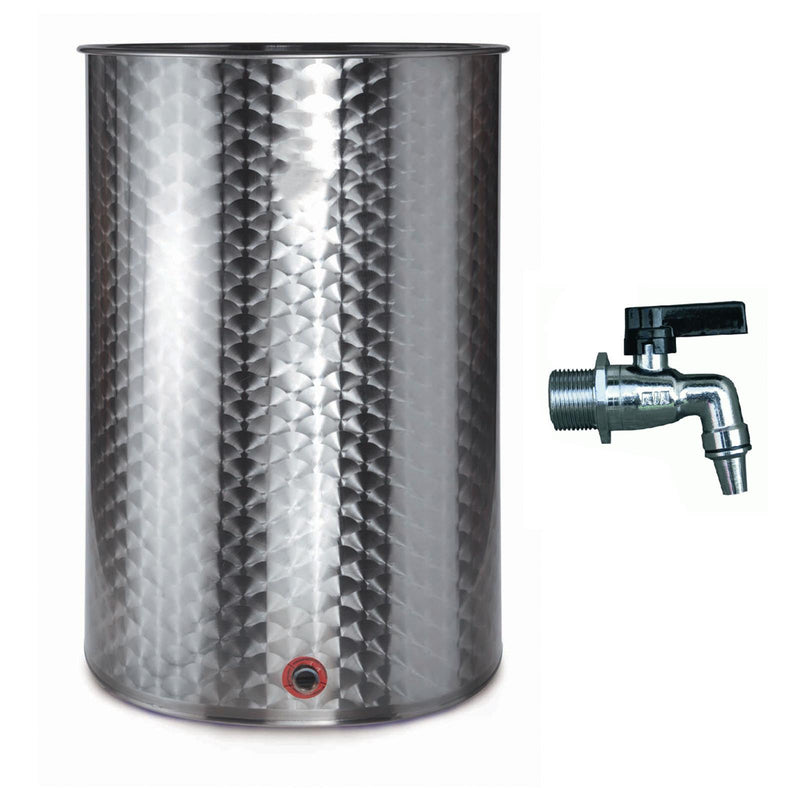 Cisterna in acciaio inox 18/10 contenitore per olio e vino fusto piano uso alimentare