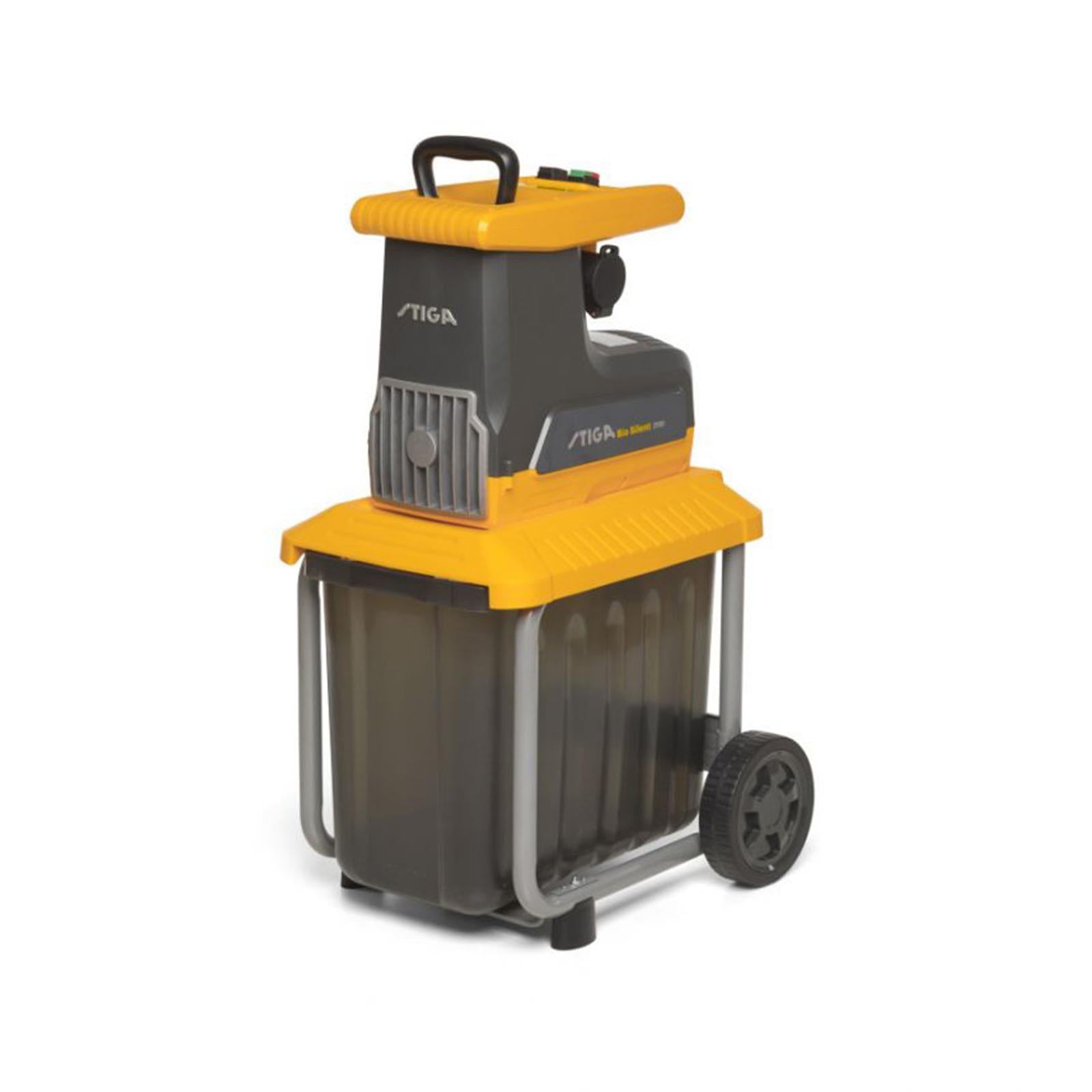 Bio trituratore stiga 2500w elettrico polloni residui vegetali rami tritarifiuti rulli cesto