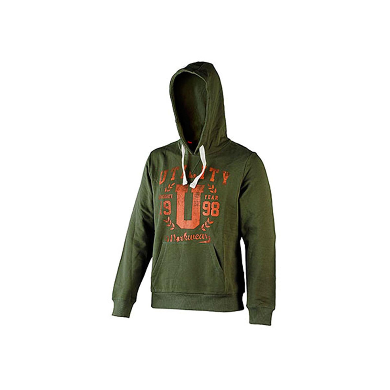 Felpa da lavoro cappuccio autunno/inverno sweatshirt hood graphic (tg s - verde)
