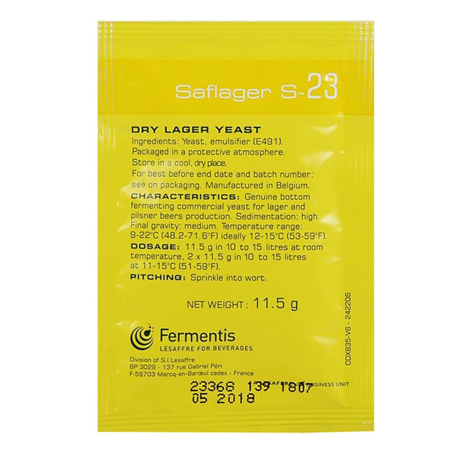 Lievito secco safale birra artigianale malto fermentazione 11,5g coopers (s 23 bassa fermentazione dry lager yeast)