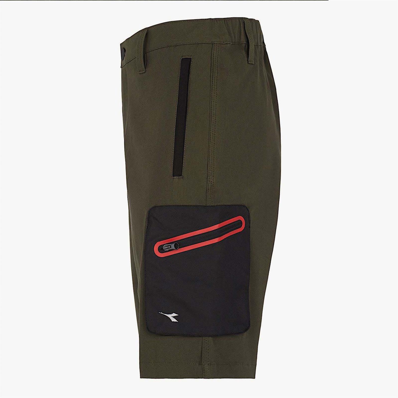 Bermuda - pantalone corto verde classico da lavoro tasche uomo stretch (tg l)