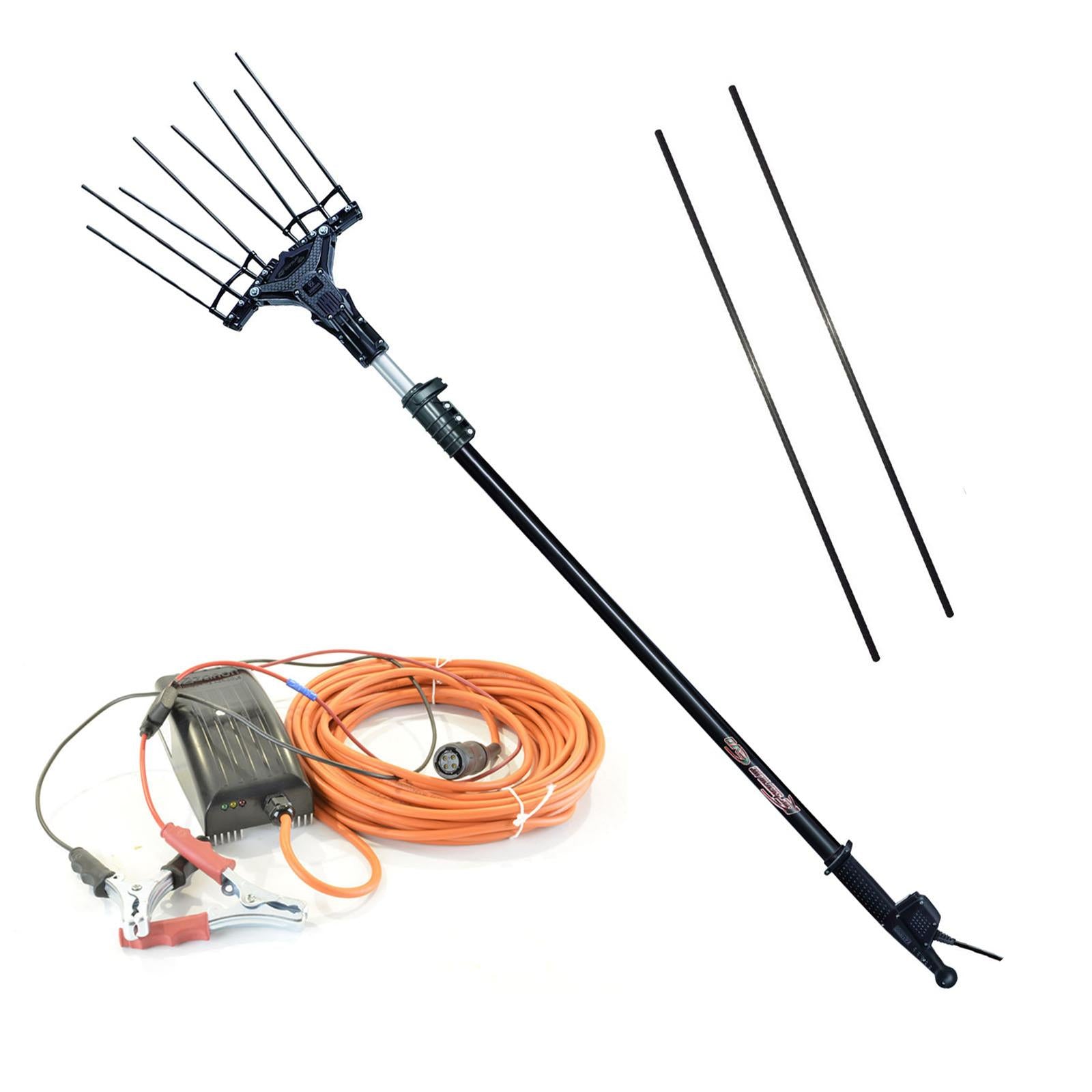 Abbacchiatore elettrico a karbonium evo al300 centralina 12-33 v asta telescopica