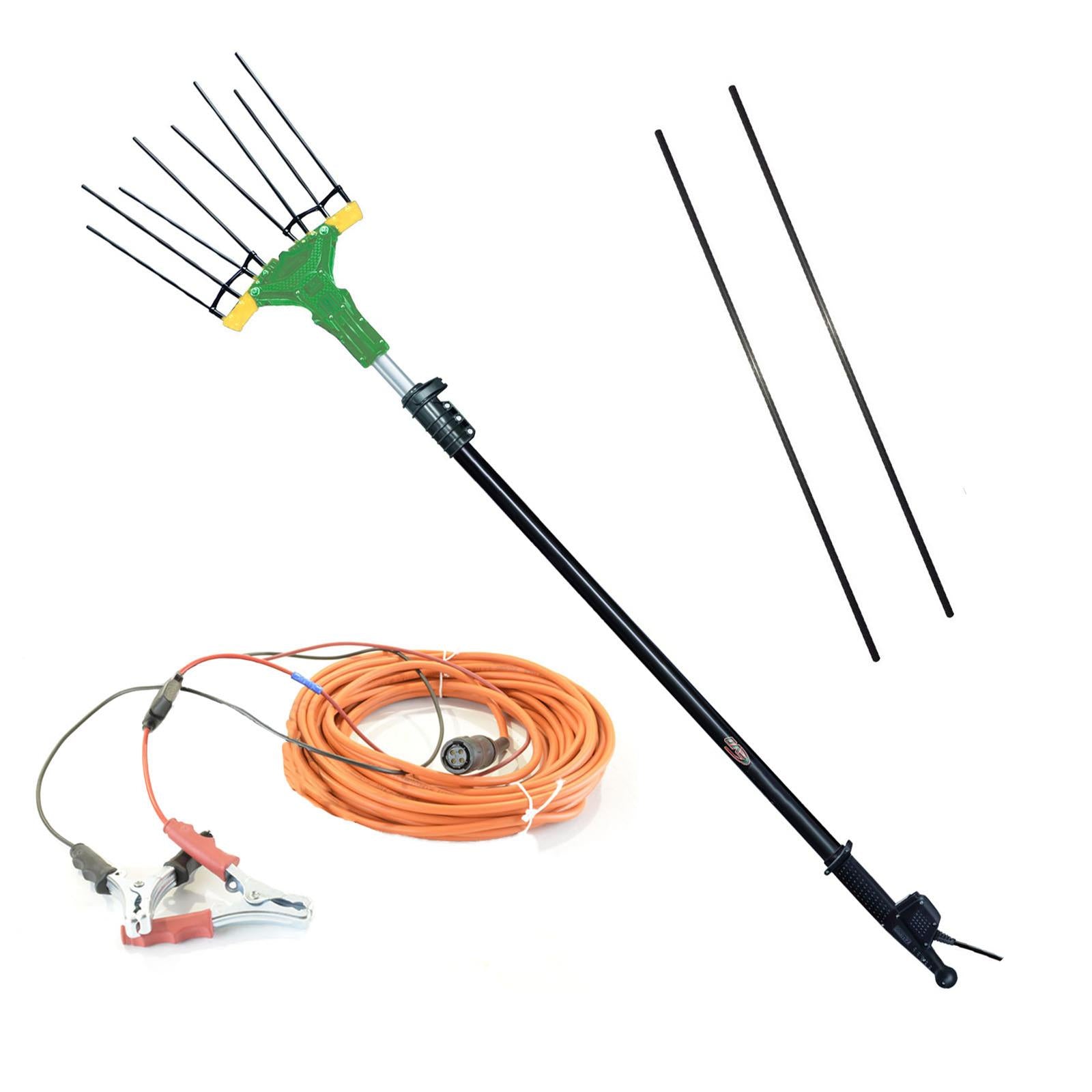 Abbacchiatore elettrico a batteria falcon al300 12 volt con asta telescopica