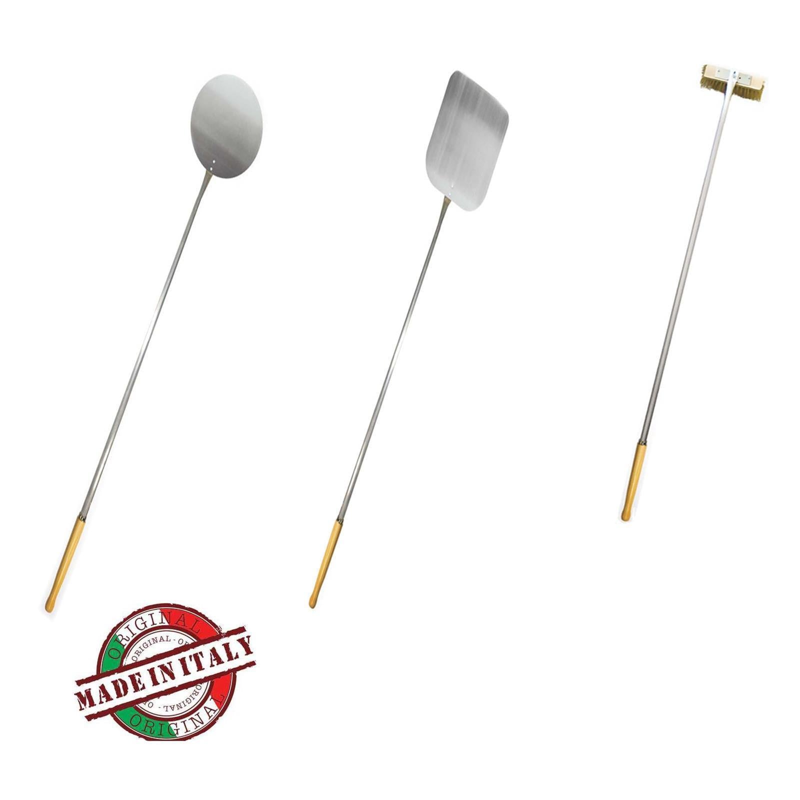 KIT PALE PER FORNO A LEGNA PIZZA PALA ACCESSORI IN ALLUMINIO MADE IN ITALY 170 CM