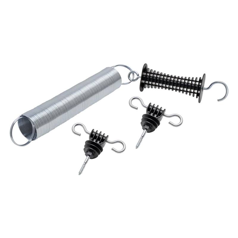 Maniglia per recinto elettrificato con molla e 2 isolatori