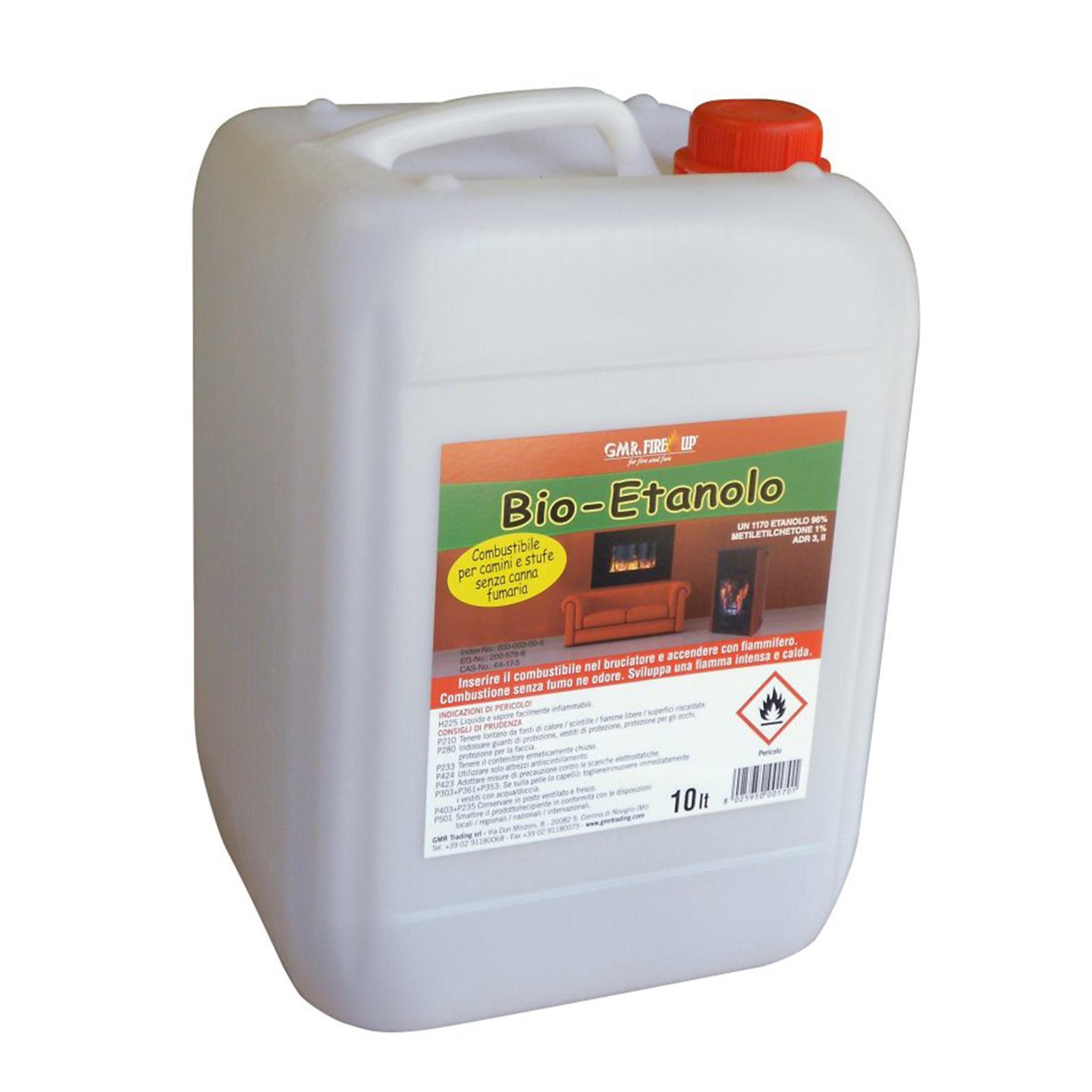 BIOETANOLO INODORE ANTIFUMO PER CAMINETTO COMBUSTIBILE BIOCAMINO STUFA (10 LT)