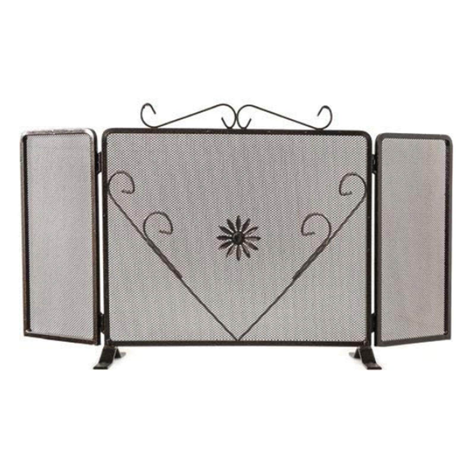 PARASCINTILLE CAMINO CUORE CAMINETTO SCHERMO RETTANGOLARE CM 110X60 H IN FERRO BATTUTTO