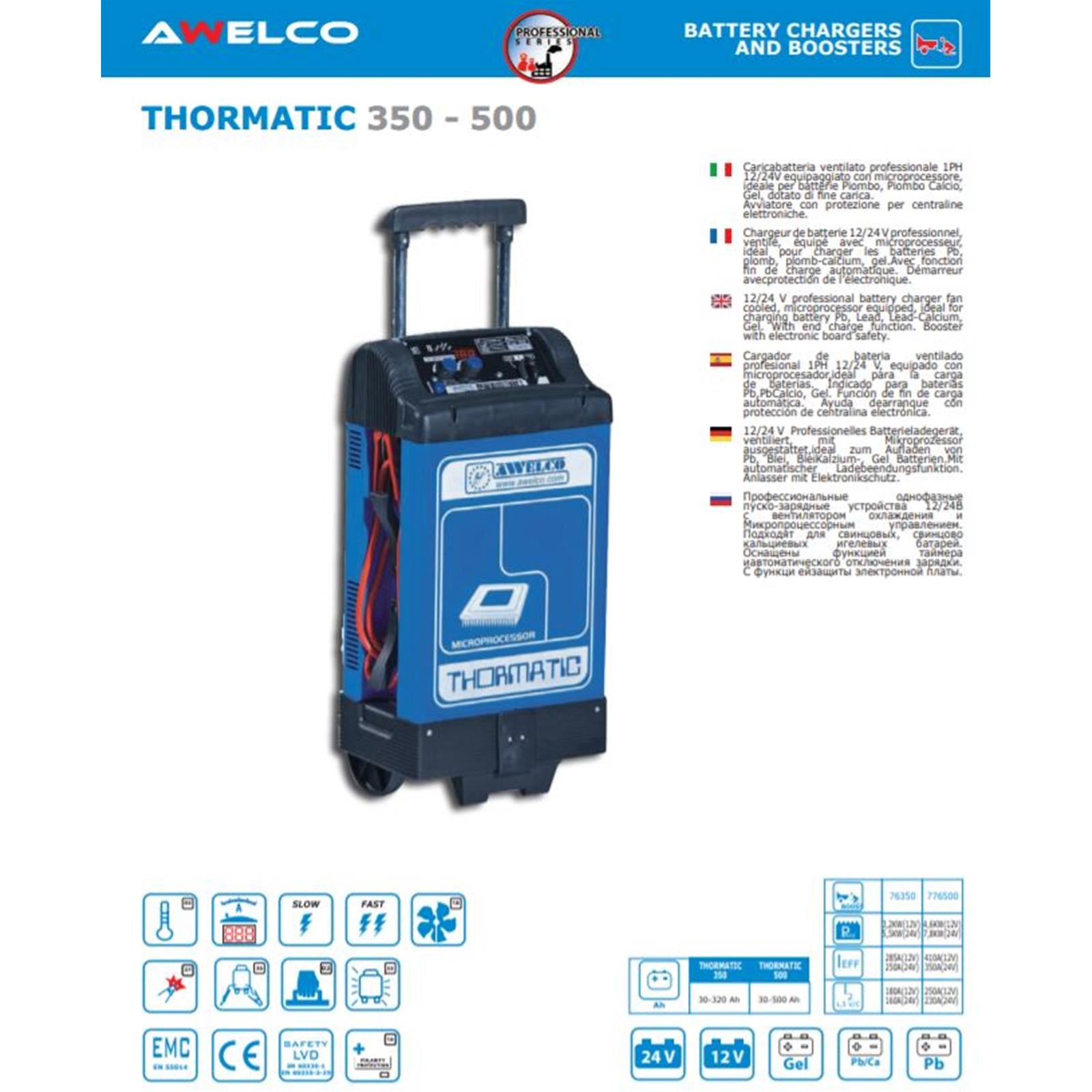 Avviatore portabile starter avviatori portabili a batteria 12/24 v auto moto 1 ph thormatic 350