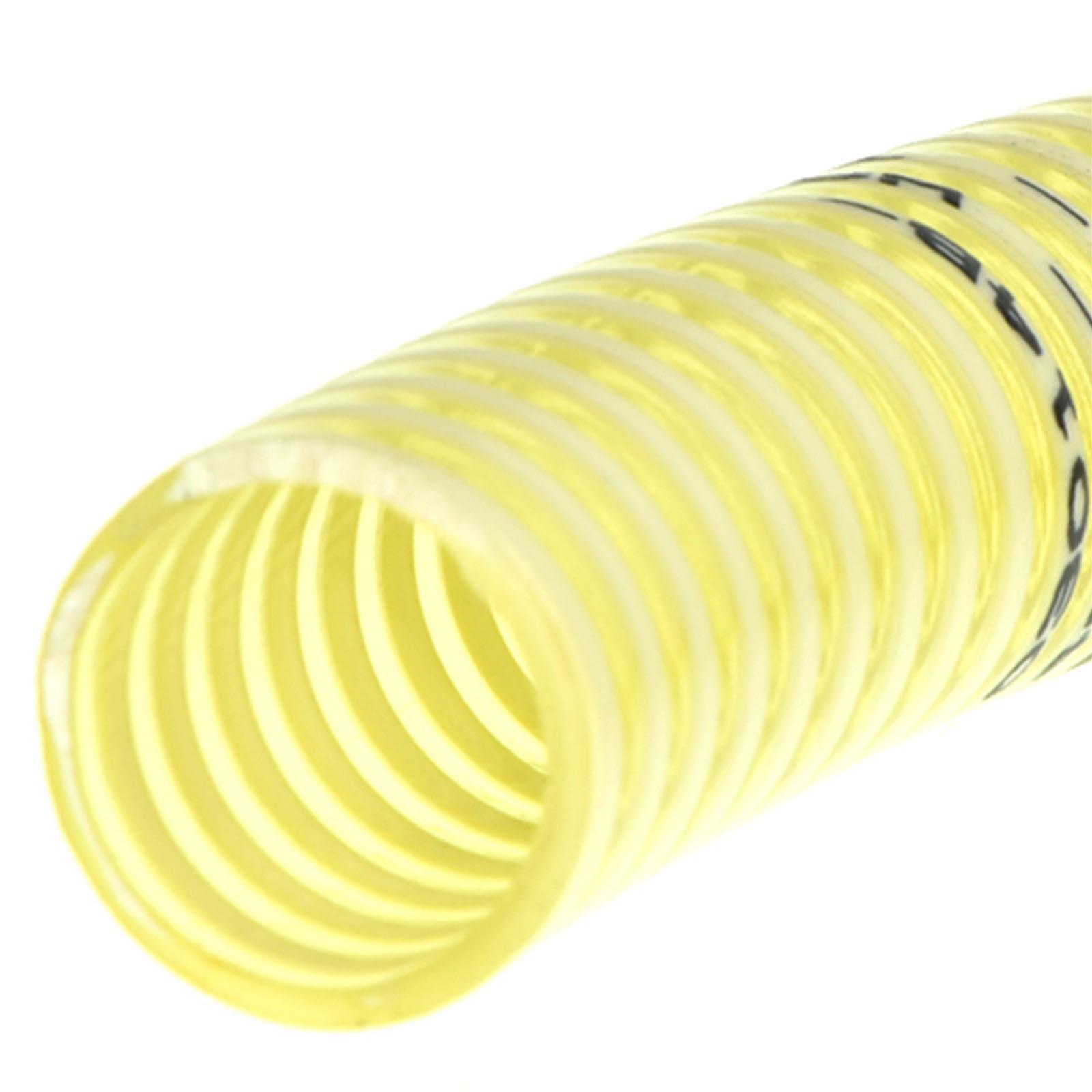 Tubo spiralato atossico per motopompa con spirale di rinforzo giallo per liquidi alimentari antiurto