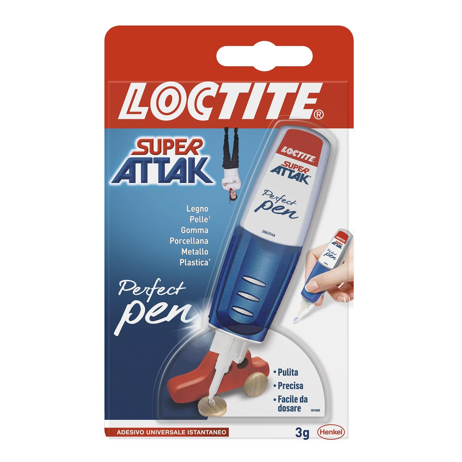 Colla super attak perfect pen adesivo universale 3 gr istantanio loctite