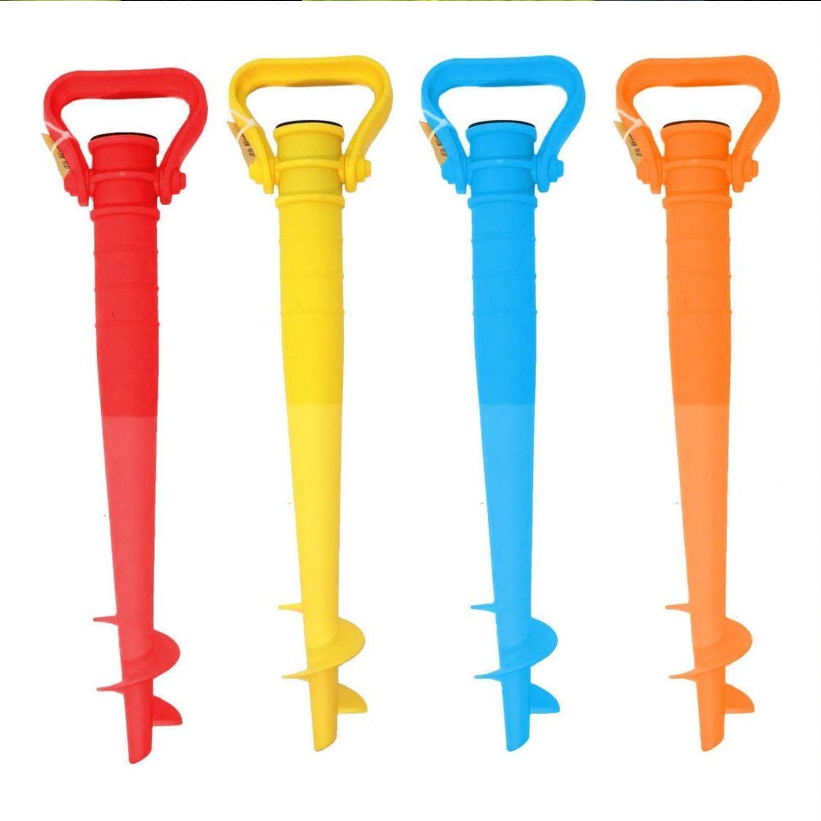 Picchetto porta ombrellone con punta a trivella, modello universale h 39 cm per mare e campeggio