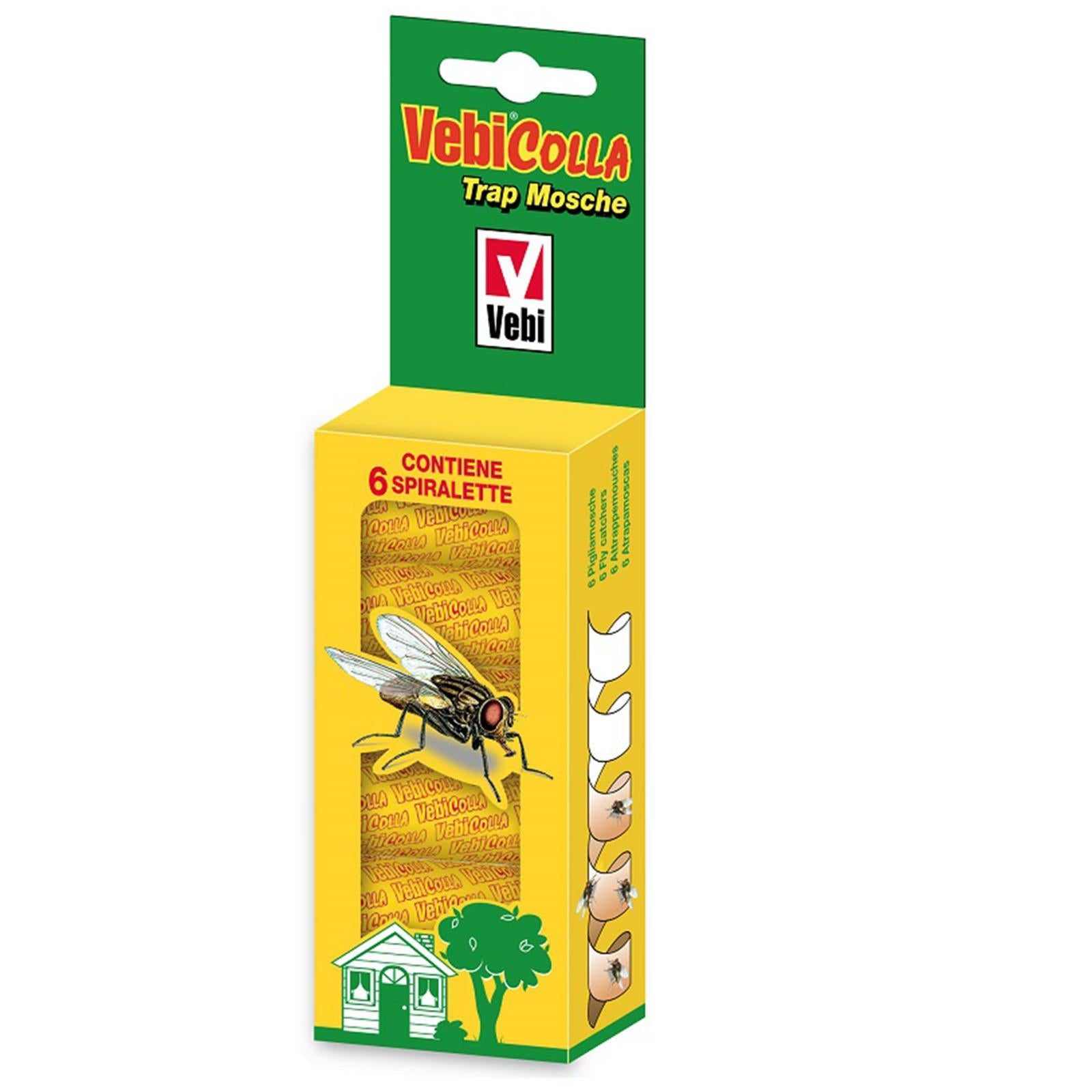 PZ 6 ROTOLINI INSETTICIDA ANTIMOSCHE TRAPPOLA ADESIVA VEBICOLLA MOSCHE MOSCERINI
