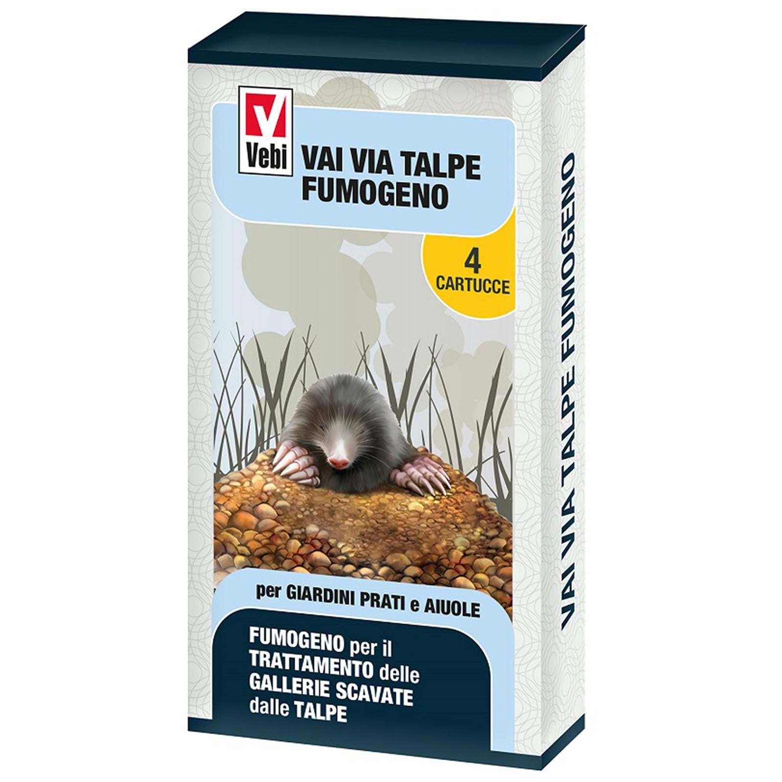 Disabituante repellente per talpe vai via pronto 4 candelotti fumiganti anti talpa