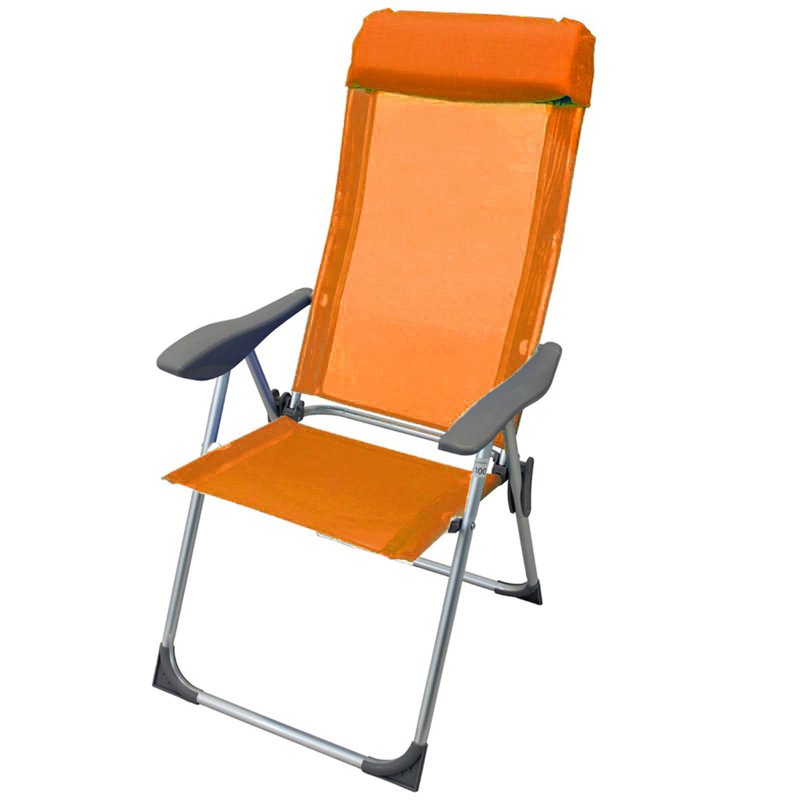 Poltrona "Giulia" sedia a sdraio spiaggina da balcone e veranda con braccioli pieghevole in alluminio