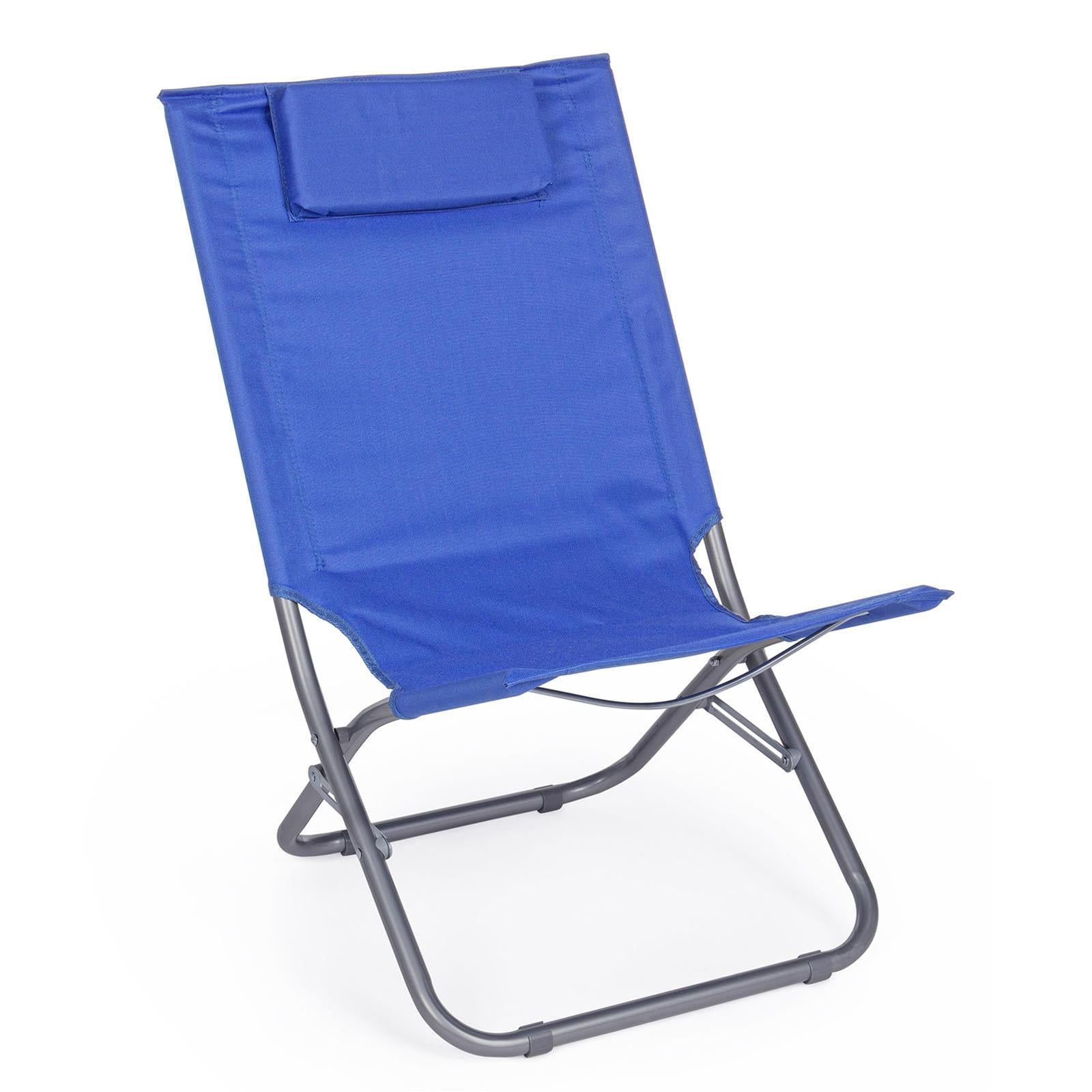 Sedia "alta steel" Oxford spiaggina da mare e balcone pieghevole con struttura in metallo