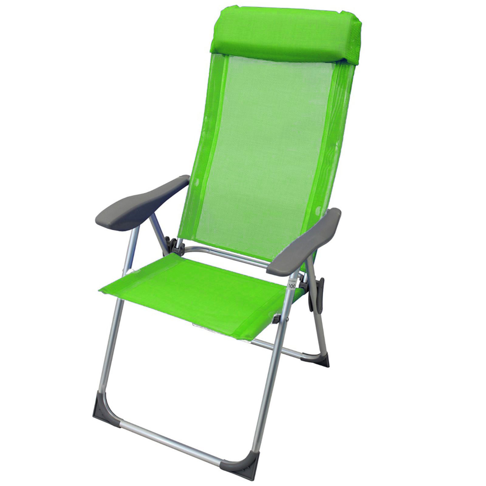 Poltrona "Giulia" sedia a sdraio spiaggina da balcone e veranda con braccioli pieghevole in alluminio