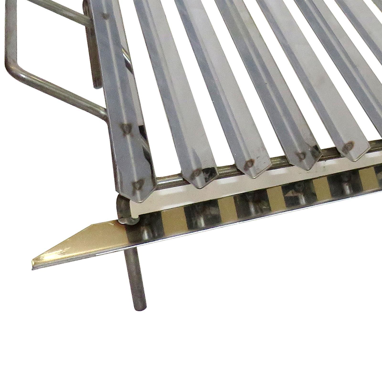 GRIGLIA BISTECCHIERA SCOLA GRASSO ACCIAIO INOX GRATICOLA BARBECUE FORNELLO BBQ FORNACELLA BRACE (50 X 40 CM)