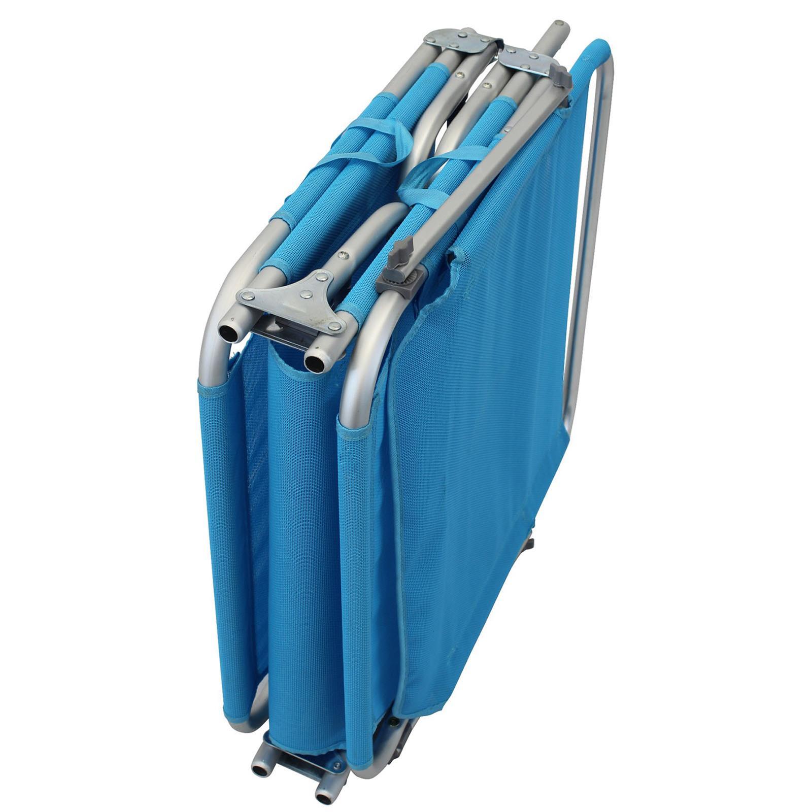 Lettino prendisole in alluminio "Sofia" spiaggina pieghevole con tettuccio da mare