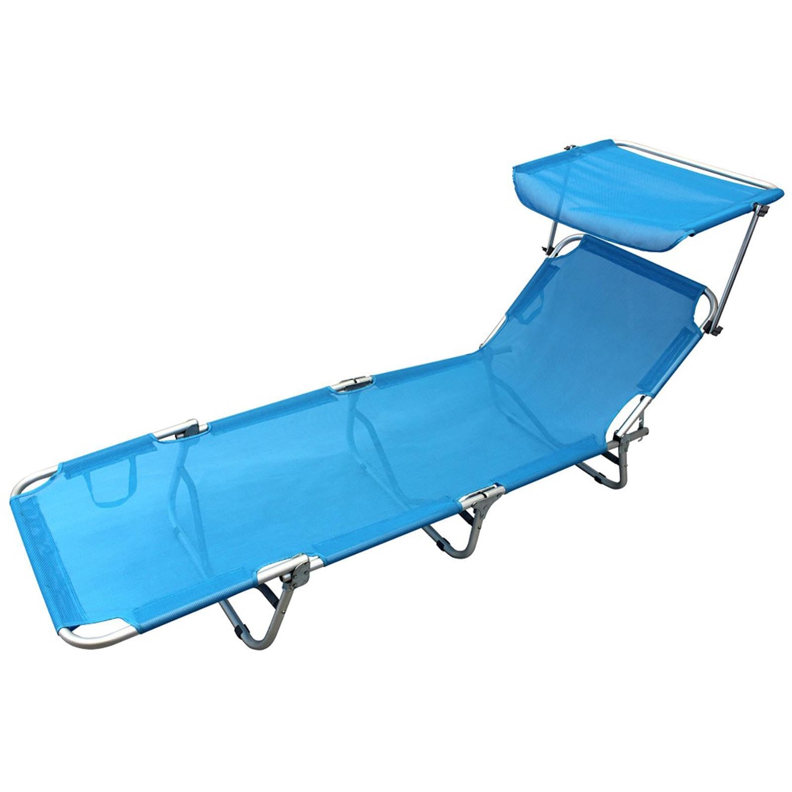 Lettino prendisole in alluminio "Sofia" spiaggina pieghevole con tettuccio da mare