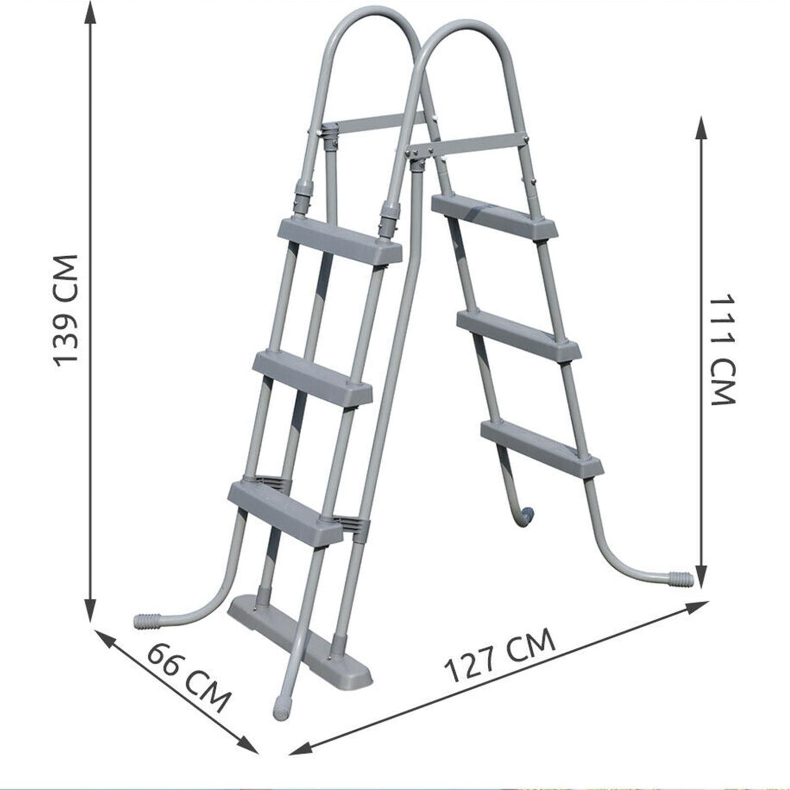 SCALA SCALETTA PER PISCINA FUORITERRA ALTEZZA 107 CM DOPPIA SALITA BESTWAY