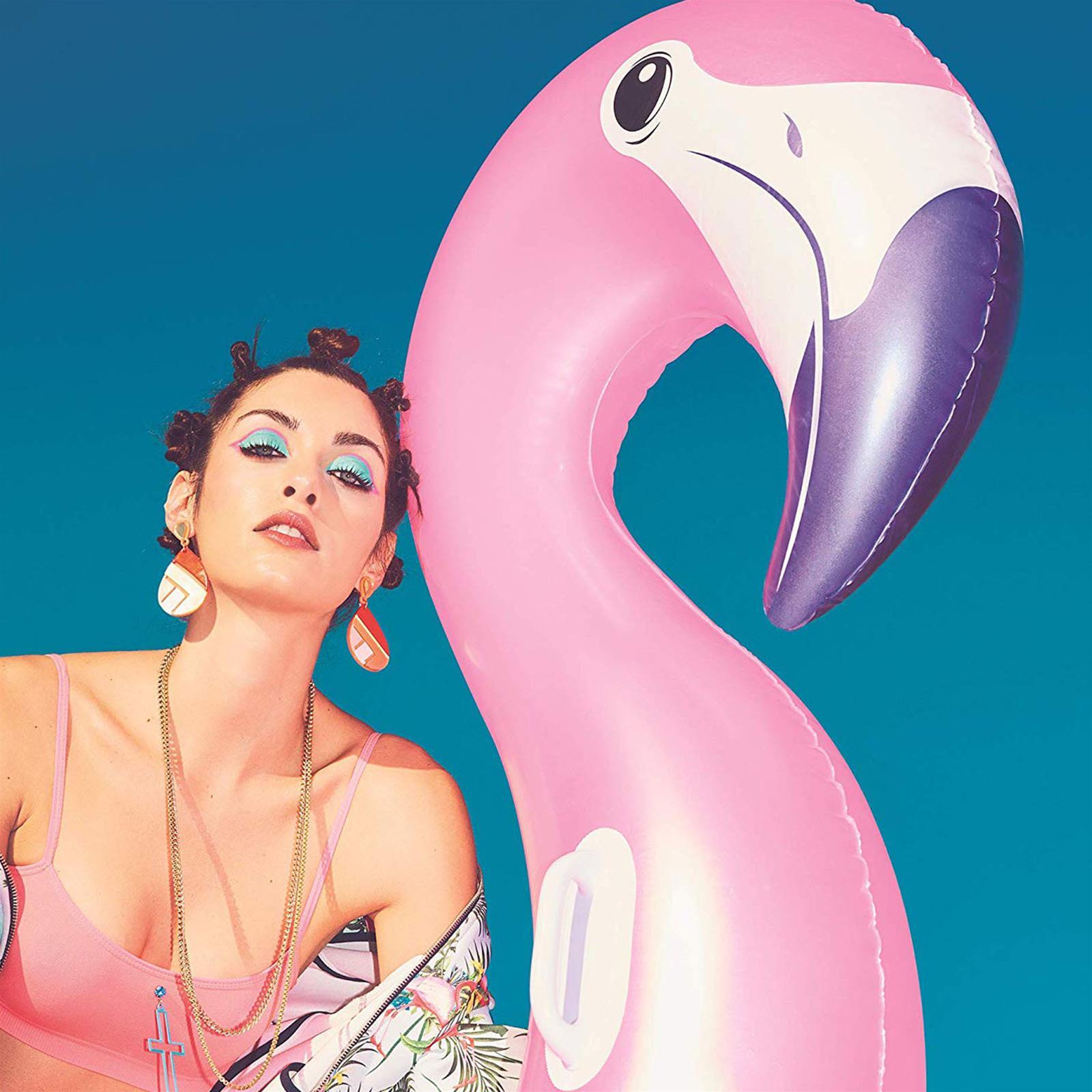 Gonfiabile fenicottero rosa grande 173 x 170 cm cigni mare piscina spiaggia materasso gommone