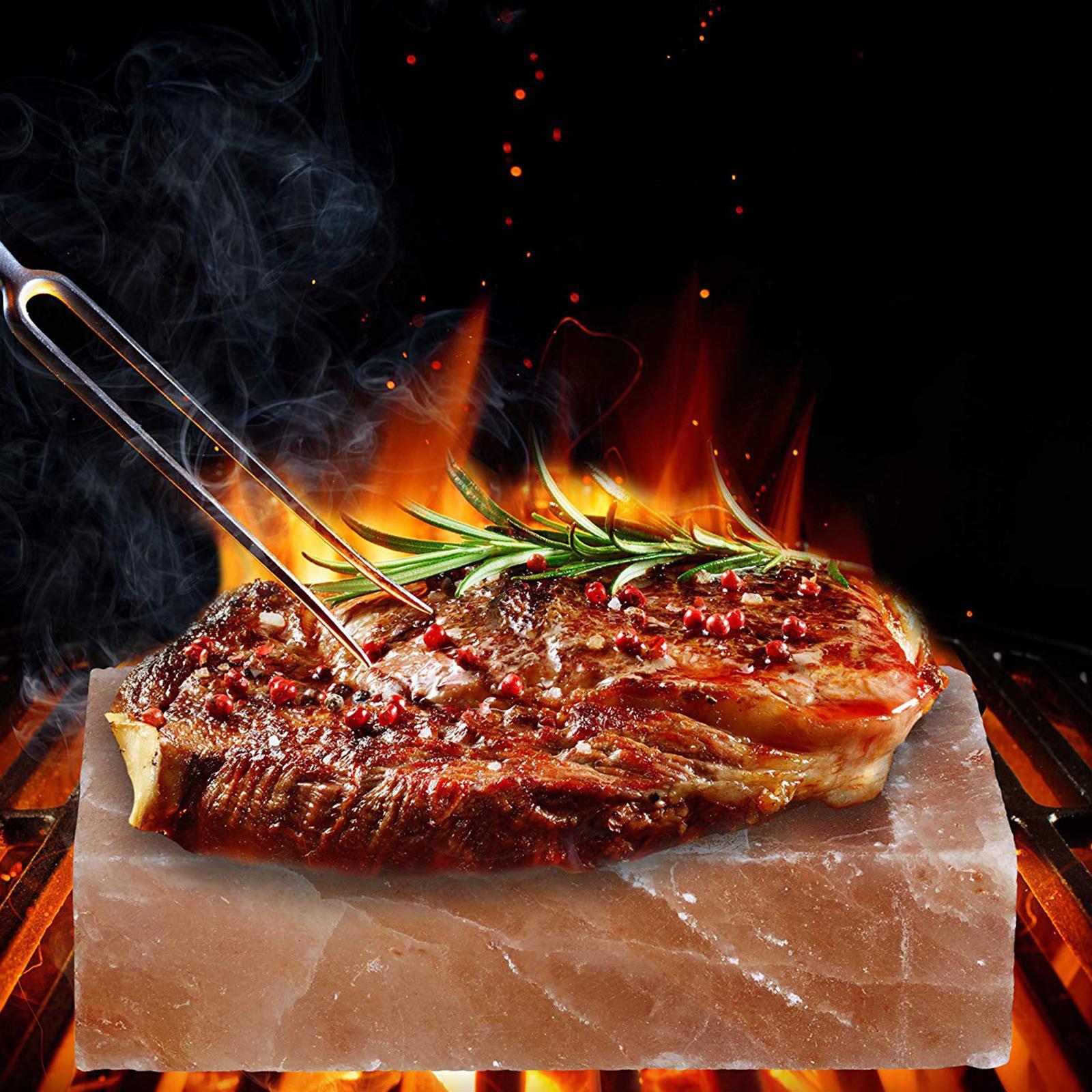 KG 1 PIETRA SALINA PER GRIGLIARE BARBECUE BBQ SALE HIMALAYA 20X10 CM ROSA