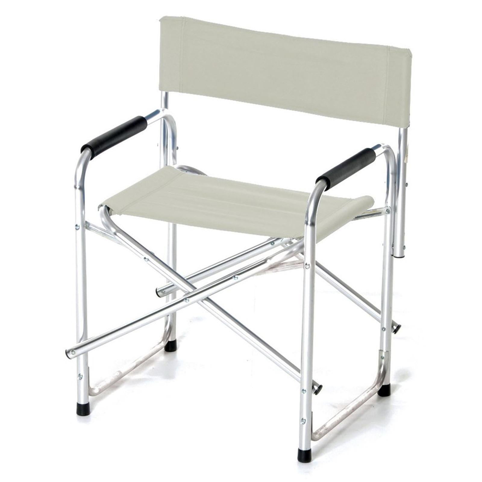 Sedia regista pieghevole in alluminio poltrona da mare, spiaggia e campeggio in tessuto