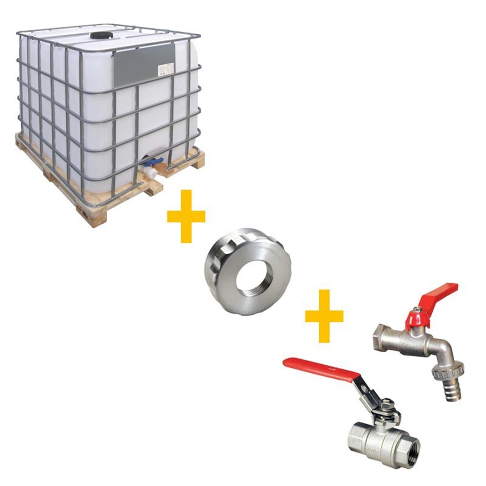 Adattatore in alluminio per cisterne 1000 lt 60 mm tipo cubo binz con filetto da 1"