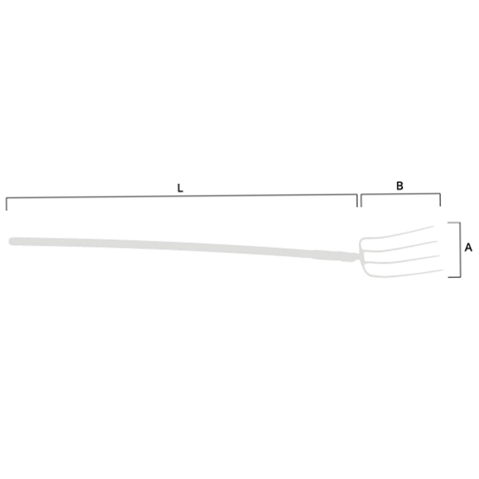 Forca fieno in acciaio 4 denti con manico fibra di vetro 130 cm ultraleggero antiusura