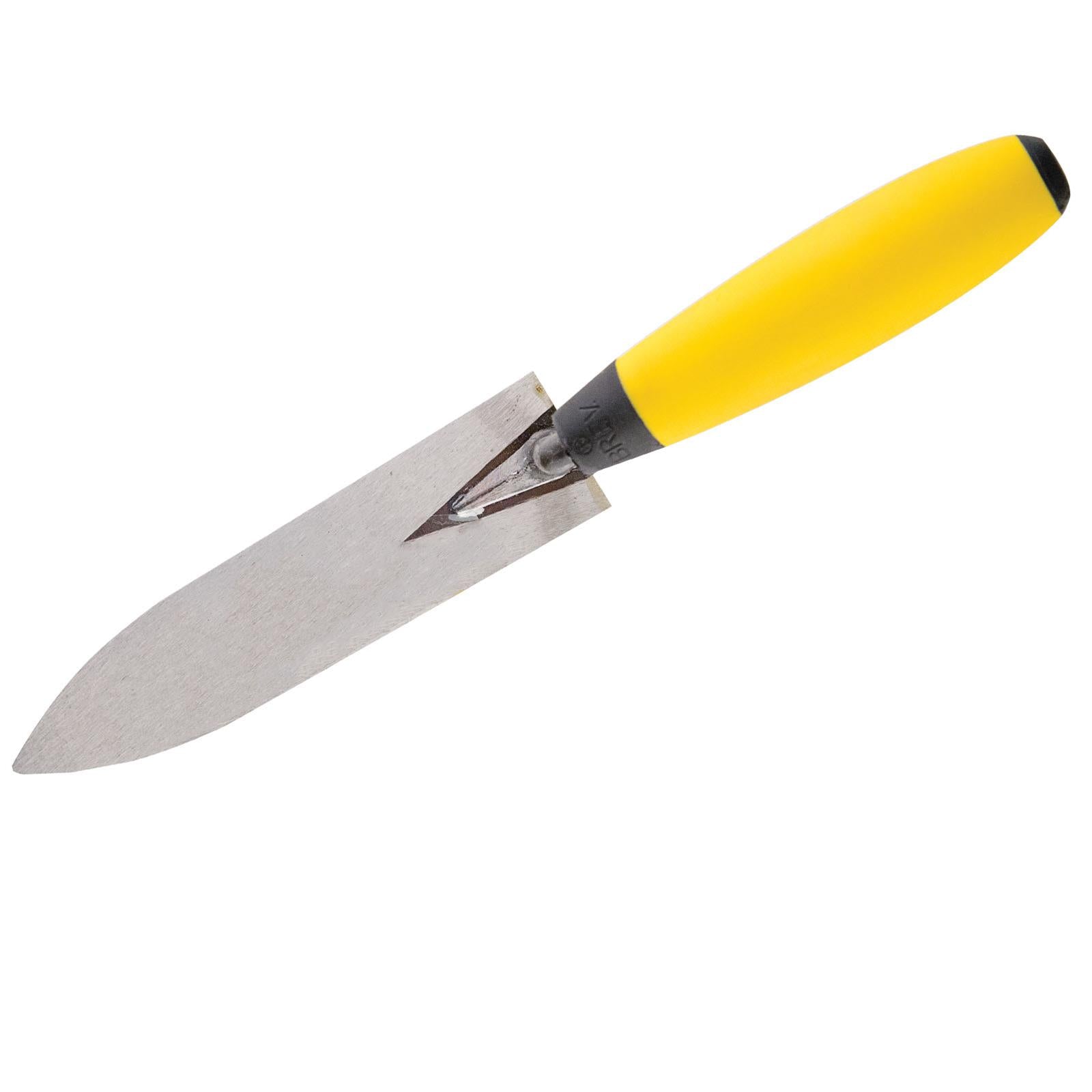 Cazzuolino a foglia d'ulivo per muratore 12 cm in acciaio temperato con manico antiscivolo