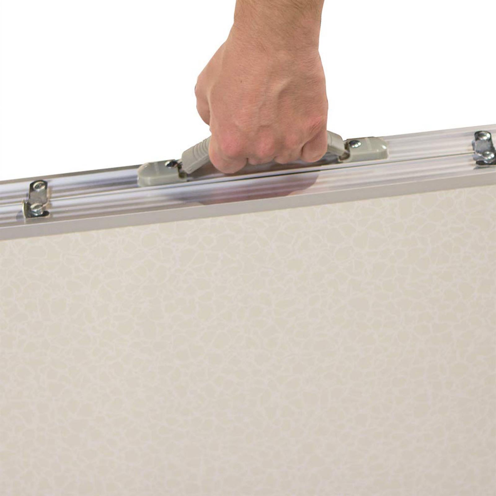 Tavolo pieghevole valigetta 120 x 60 cm da campeggio mare spiaggia in alluminio piano mdf