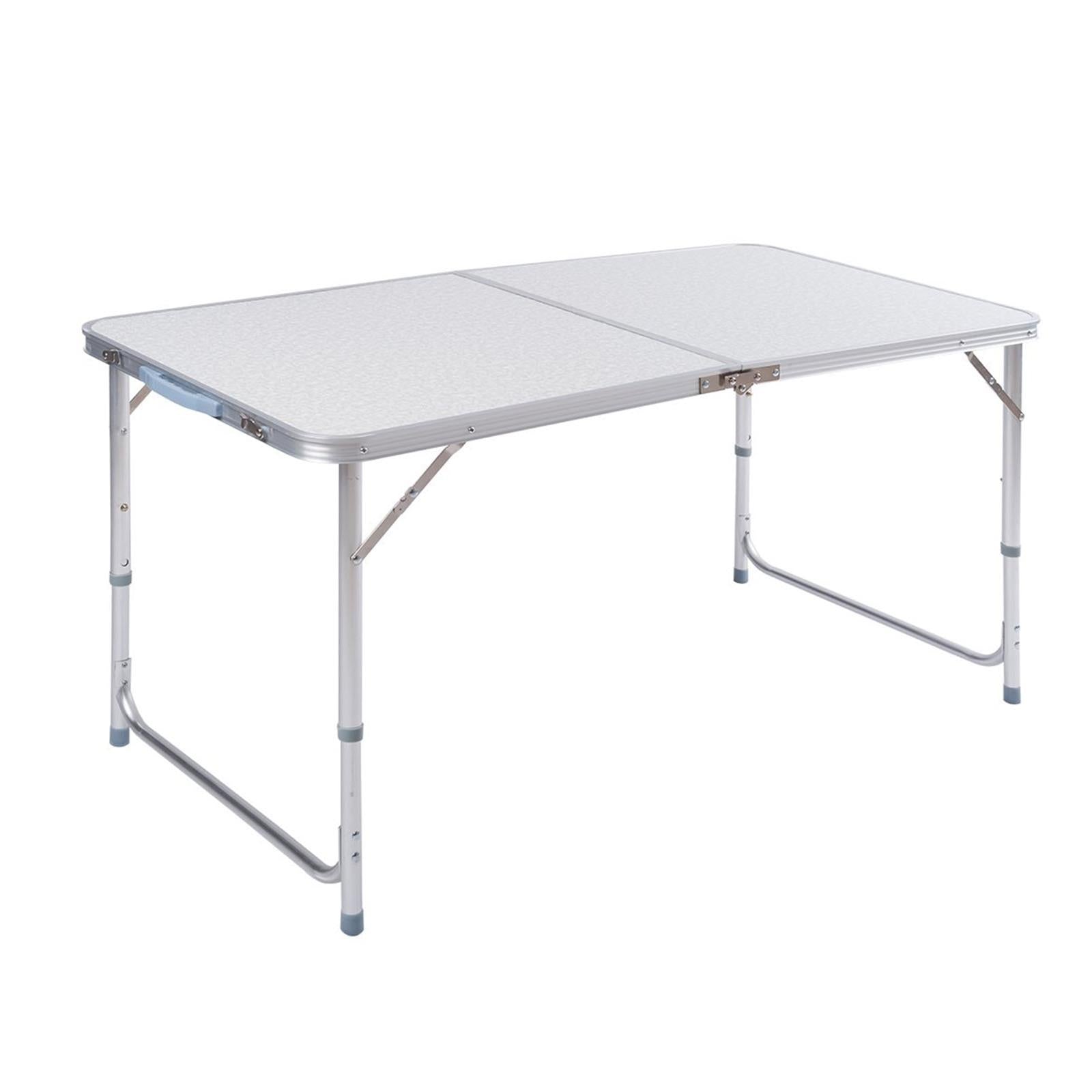 Tavolo pieghevole valigetta 120 x 60 cm da campeggio mare spiaggia in alluminio piano mdf