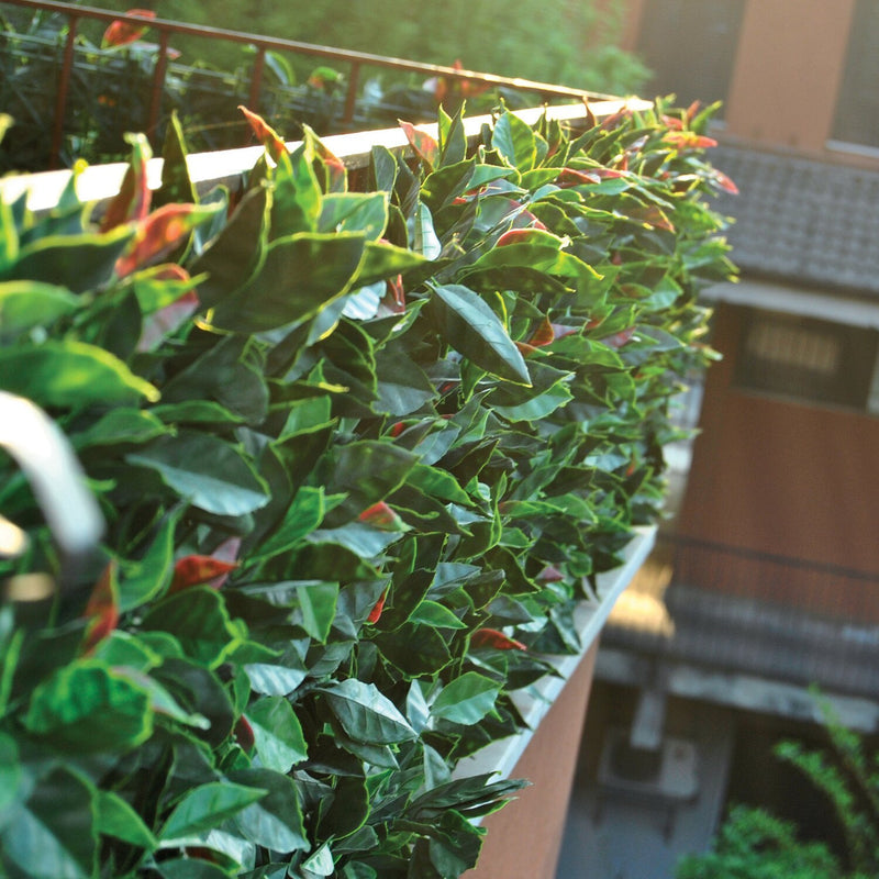 Siepe artificiale 3D Photinia rossa decorazione per balconi e giardino anti uv 1 x 1 Mt
