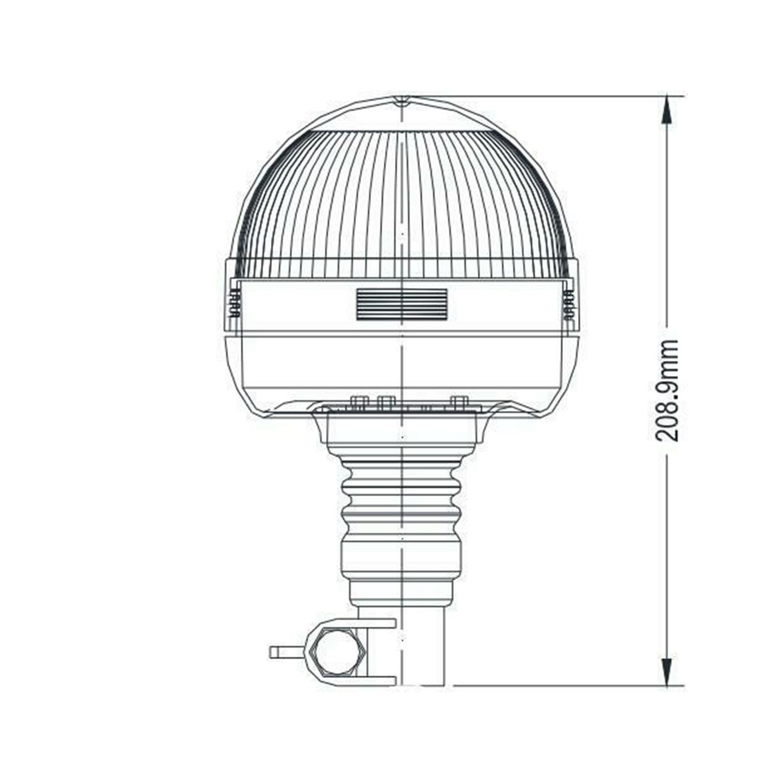 Lampeggiante girofaro a led con gambo flessibile compatto per macchine agricole