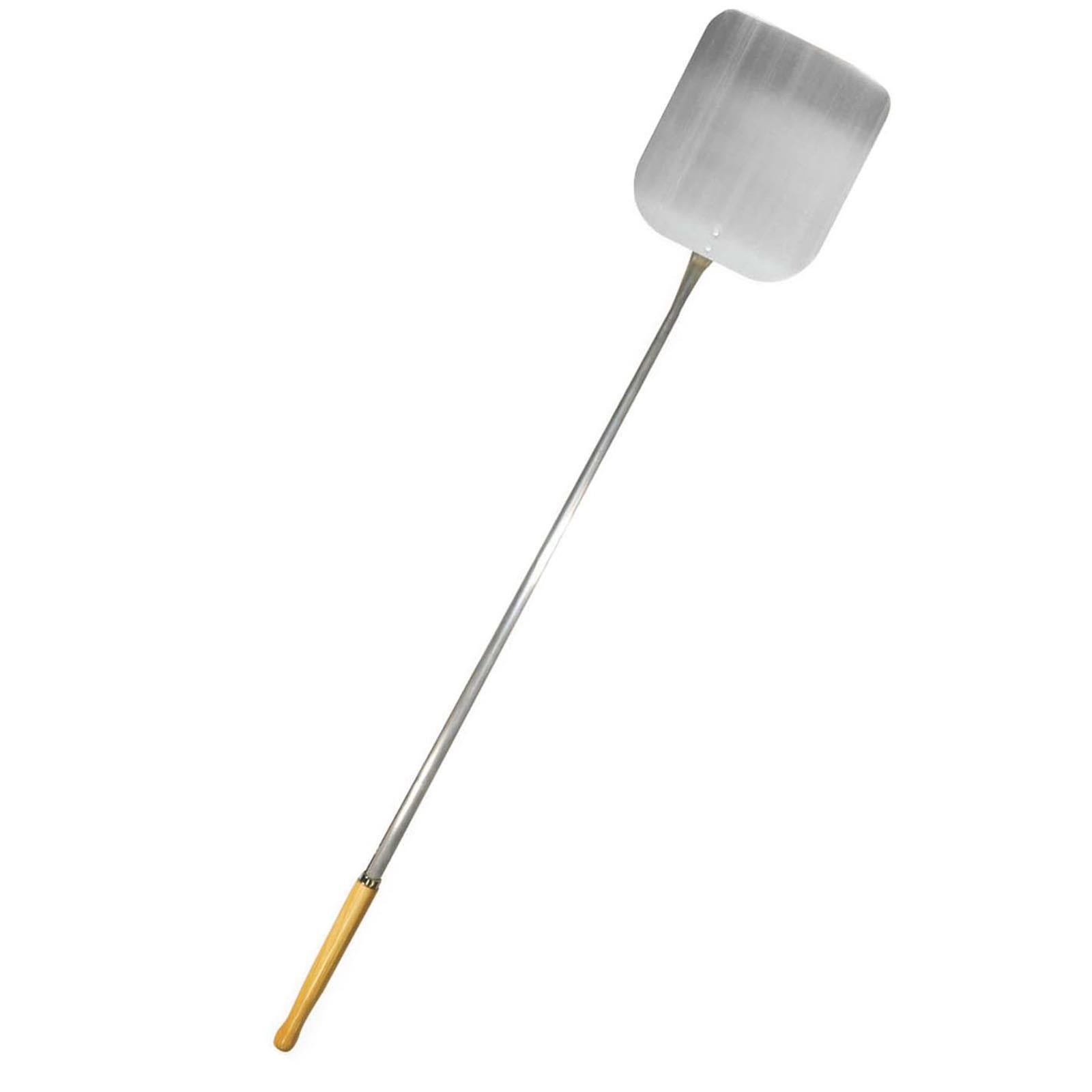 PALA PER PIZZA TONDA O RETTANGOLARE FORATA FORNO A LEGNA PIZZERIA ACCESSORI IN ALLUMINIO (RETTANGOLARE 33X29X170 H)