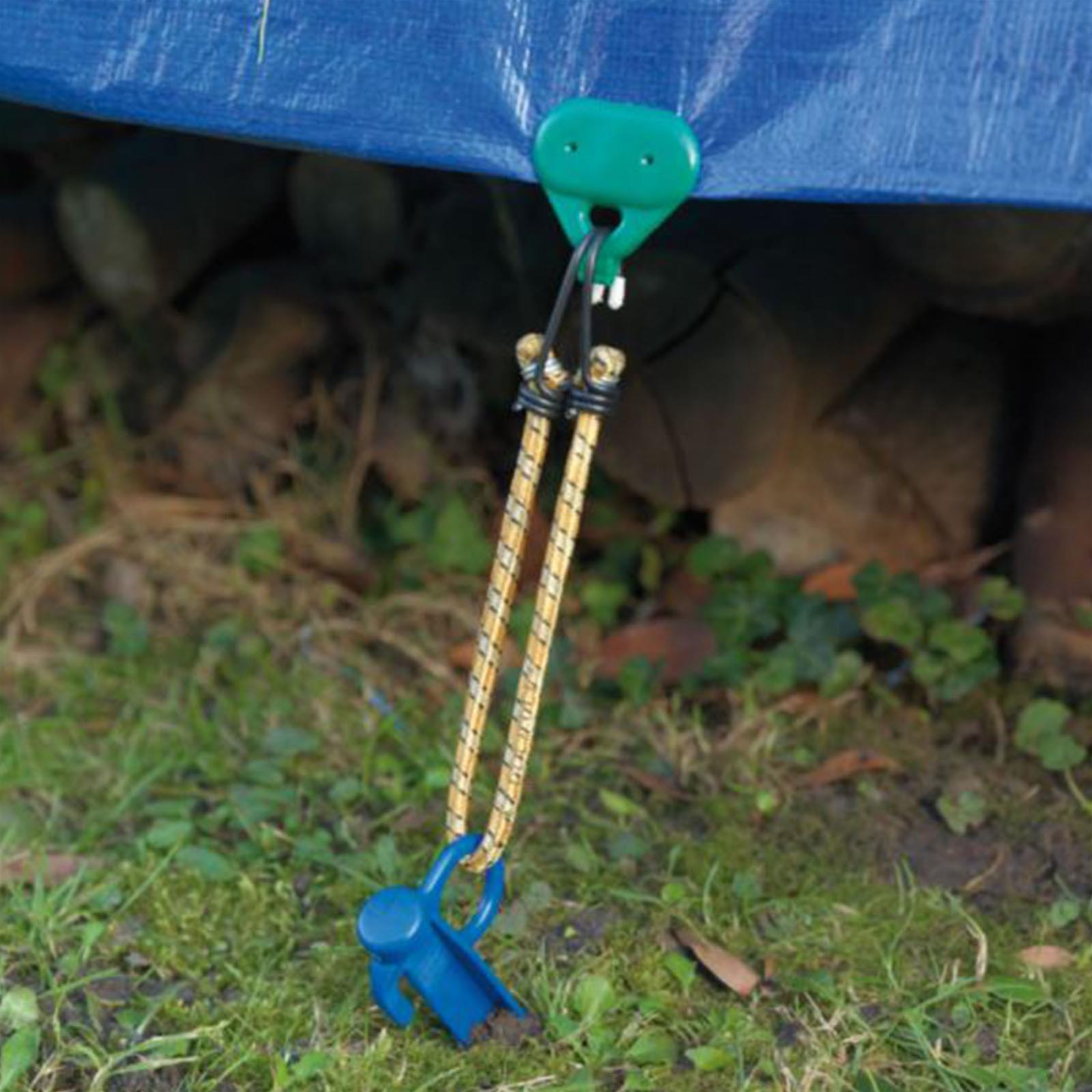 Set 4 picchetti con occhiello per teloni e coperture 24 cm da campeggio e spiaggia