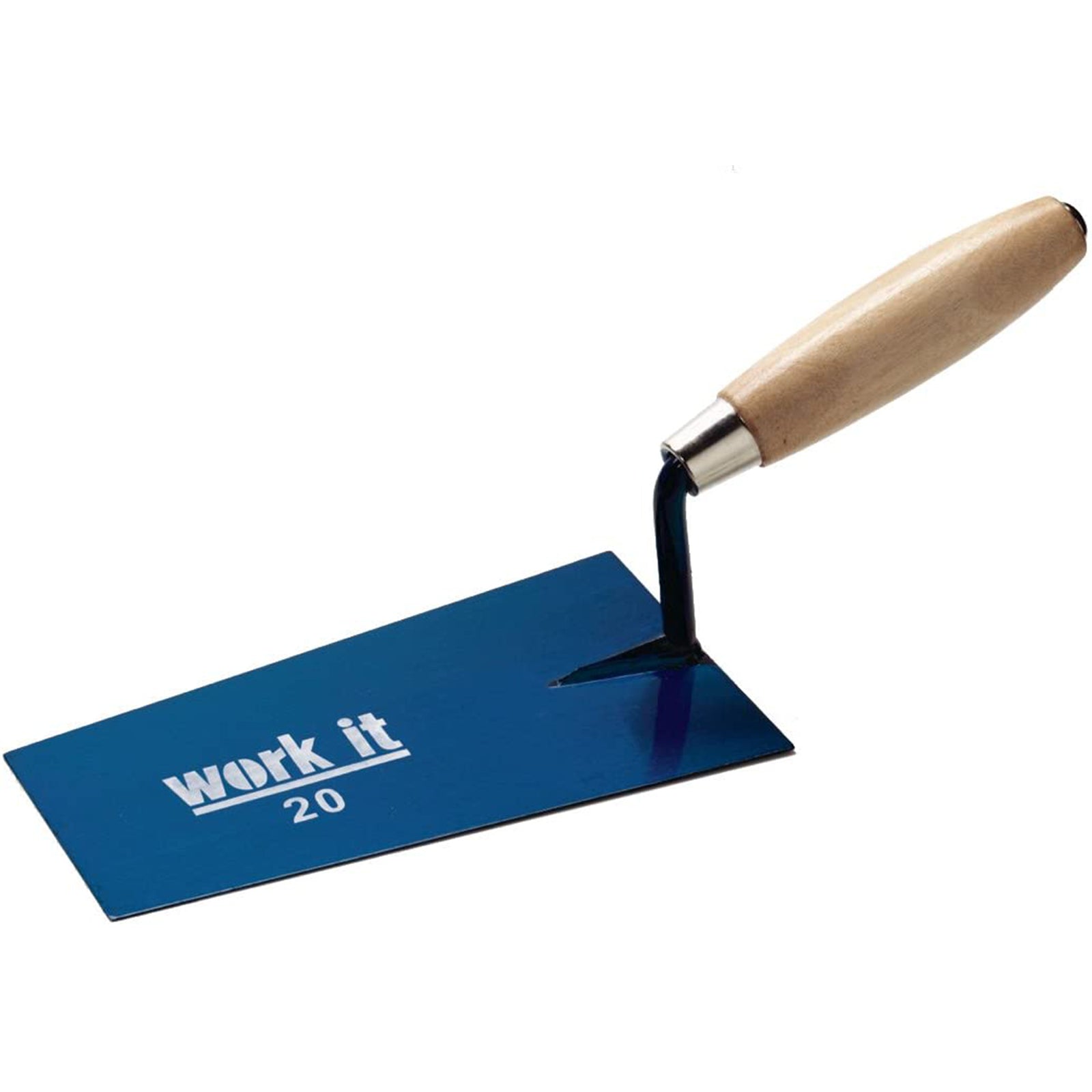 Cazzuola "Ausonia" per muratore a punta quadra in acciaio temperato con manico in legno