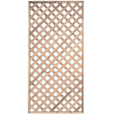 Pannello grigliato "Patio" rettangolare in legno tropicale naturale per recinzioni giardino e terrazzo