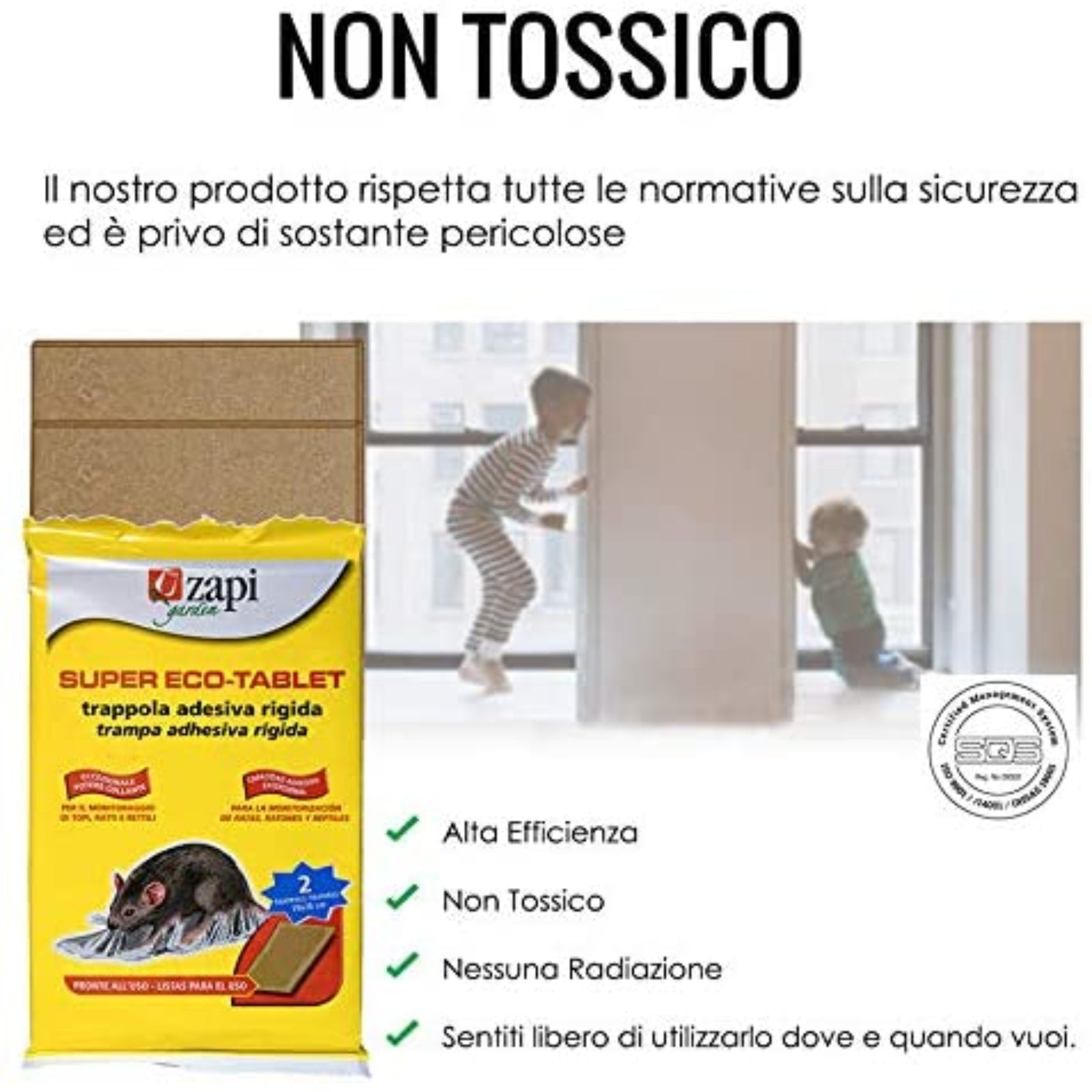 Tavolette adesive per topi e ratti trappola in legno con colla topicida