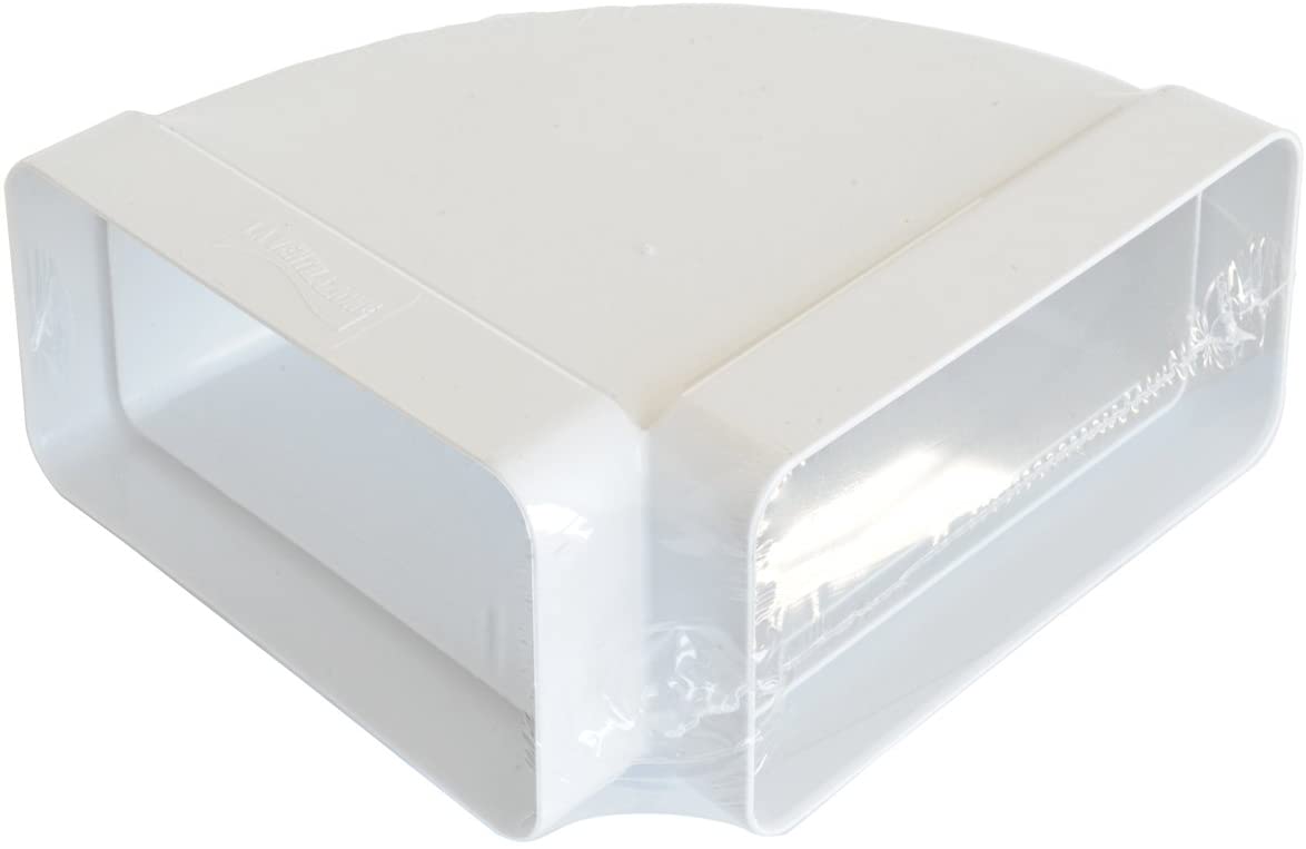 Curva per tubo aerazione canalizzata sezione rettangolare in ABS