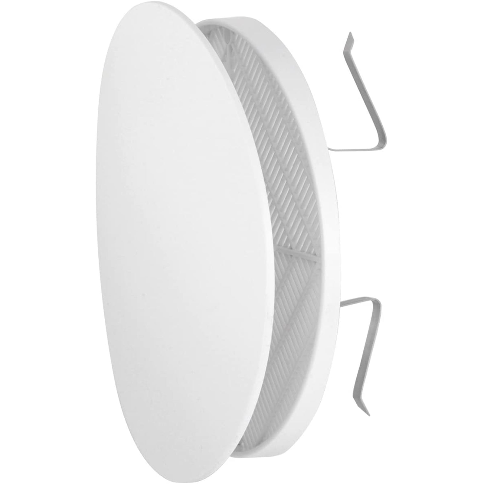 Griglia d'aerazione tonda estetica in ASA bianca da incasso con molle