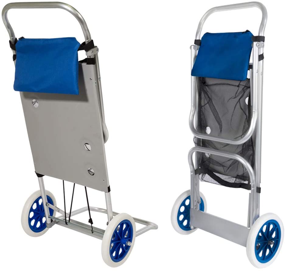 Carrello con tavolo trolley in alluminio per campeggio viaggio o spiaggia