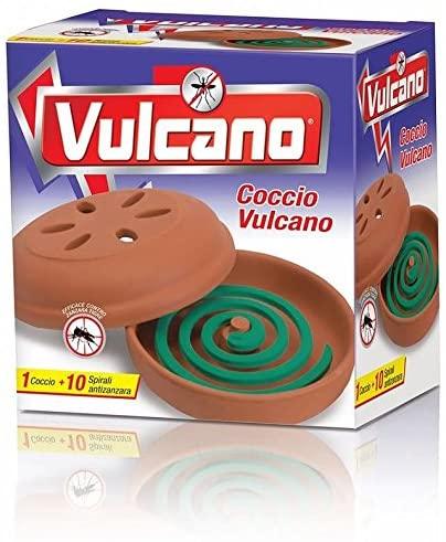 Diffusore in Coccio "Vulcano" porta Zampirone antizanzare con 10 Spirali