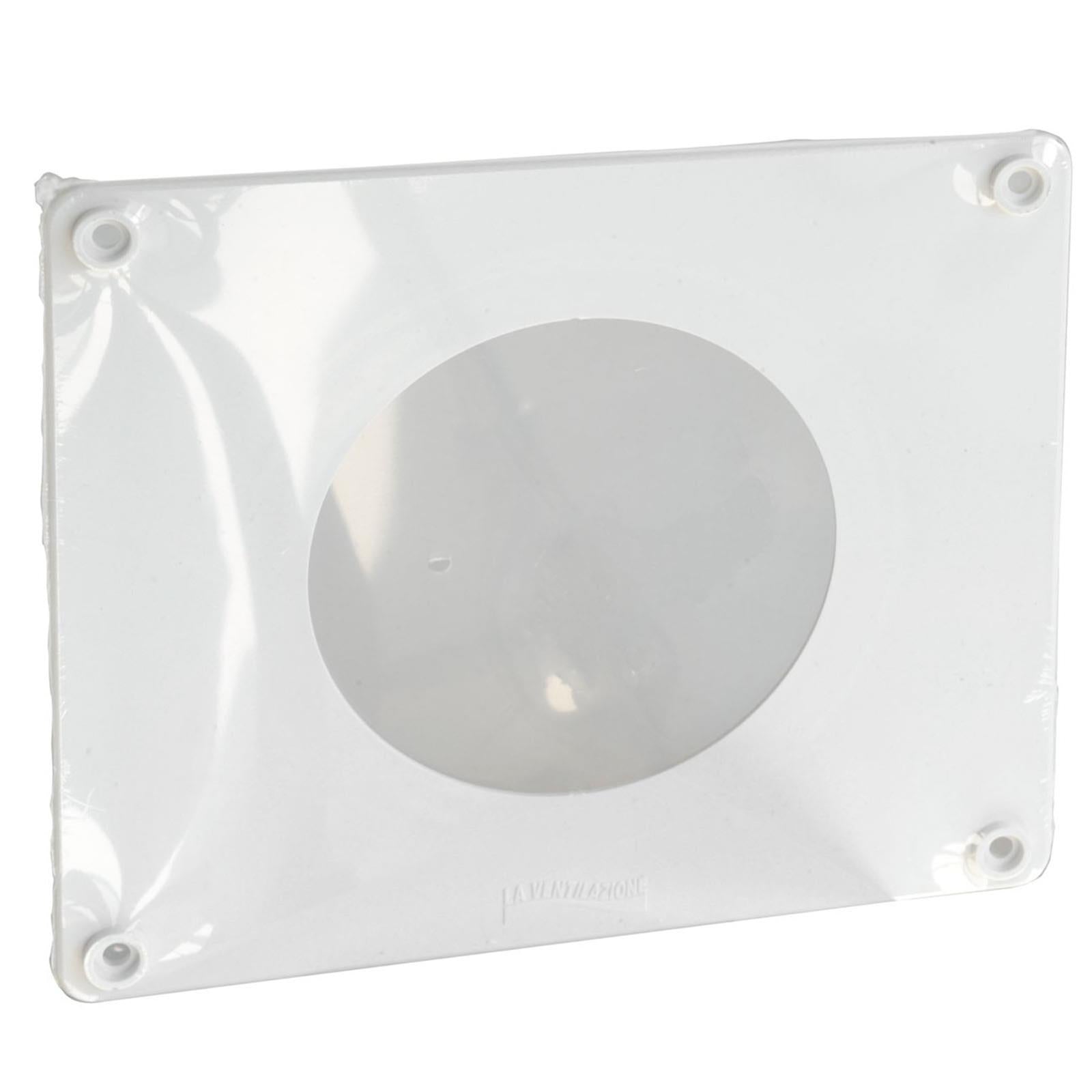 Piastra copri foro per tubo aerazione canalizzata sezione tonda in ABS