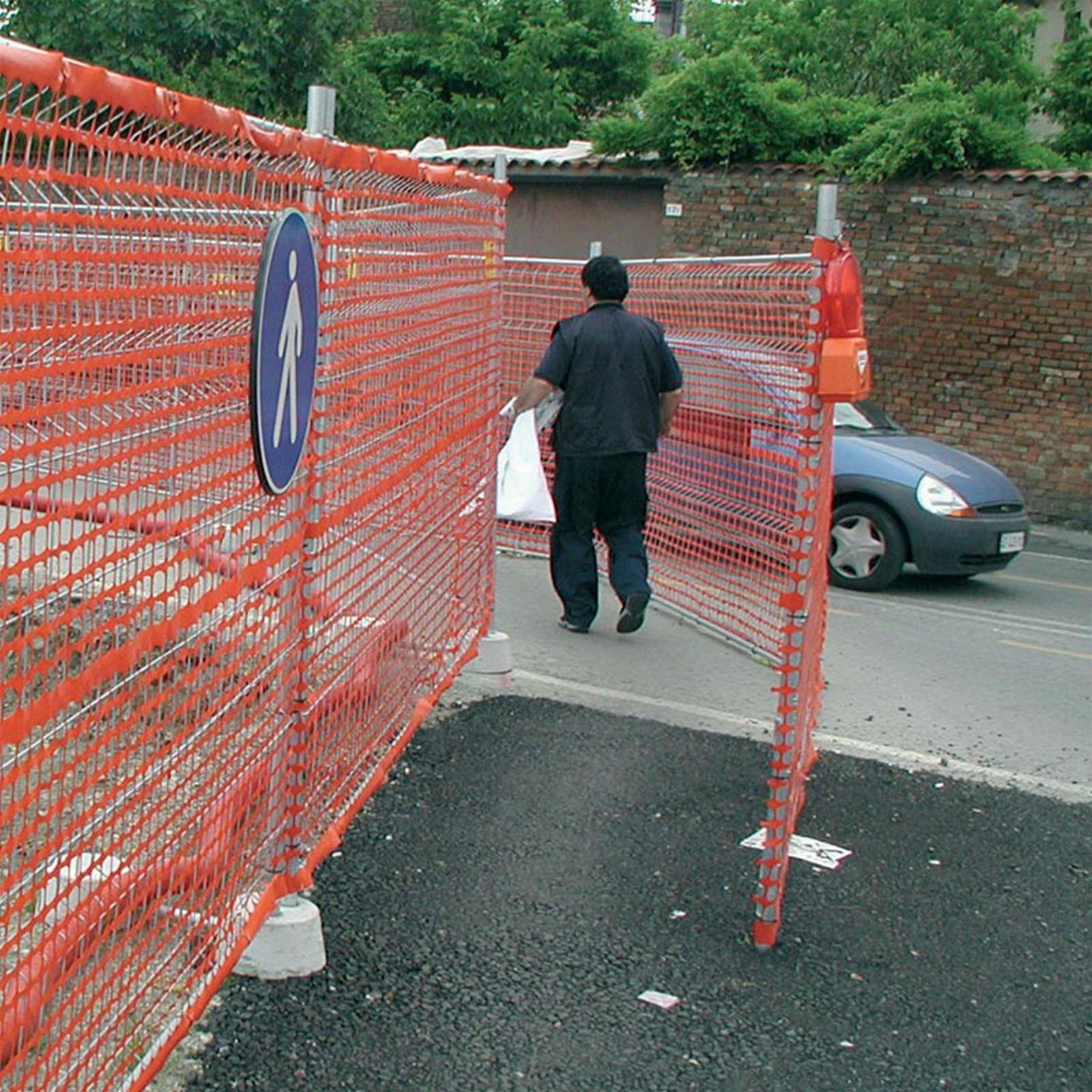 Rete segnaletica 150 gr/mq arancione in plastica per delimitazione cantieri h 100 cm 50 mt